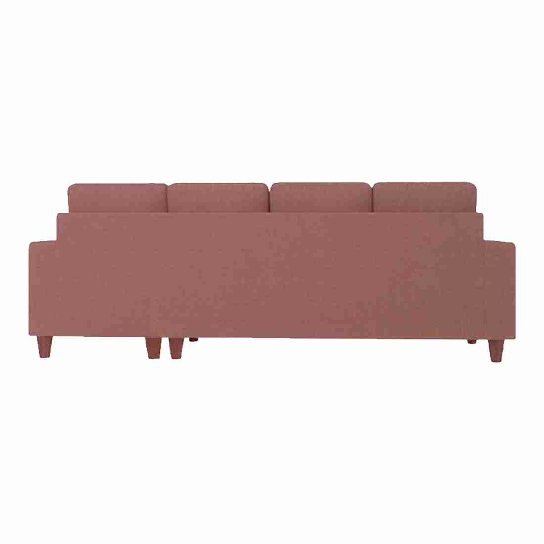 neudot Roman RHS Sectional Sofa for Living Room |6 Person Sofa|Premium Fabric with Cushioned Armrest | Solid Wood Frame|6 Seater in Ceramic Pink Color
