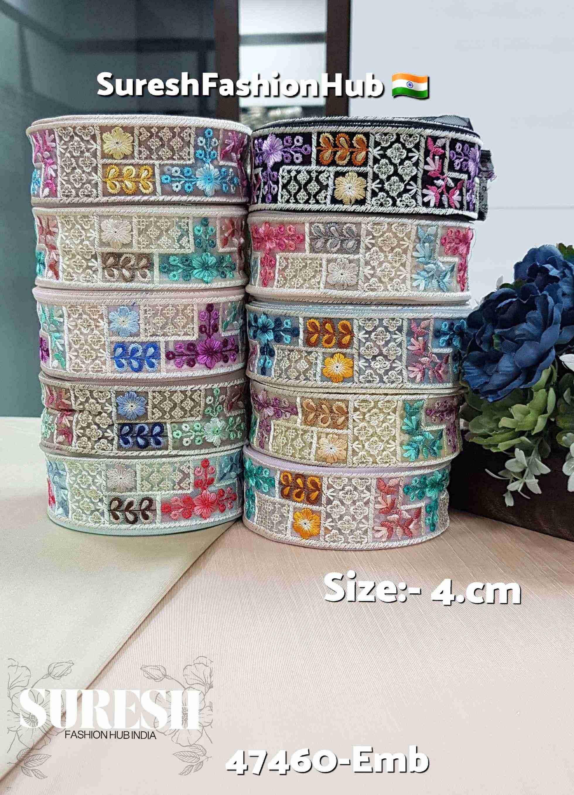  Embroidered Floral Net Lace