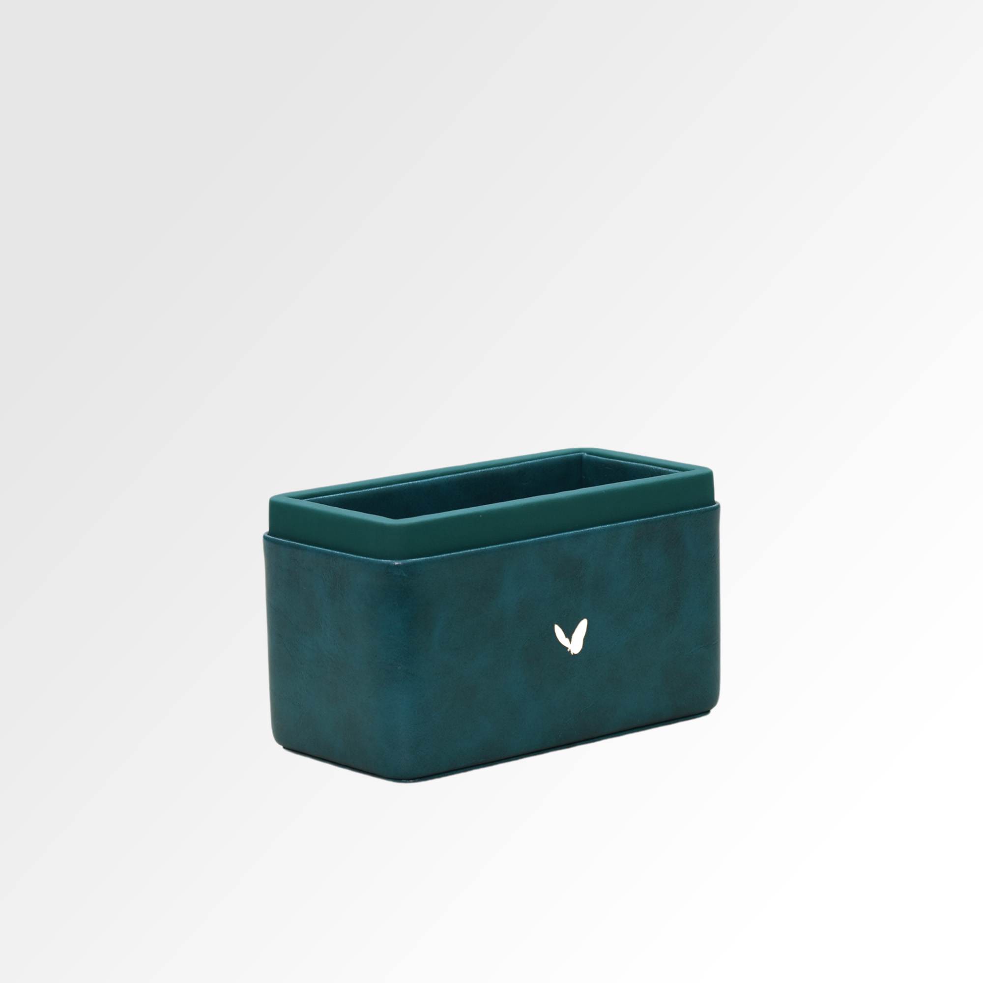 Pen/Pencil Holder | Faux Leather | Rectangular Medium | Moderno | Blue