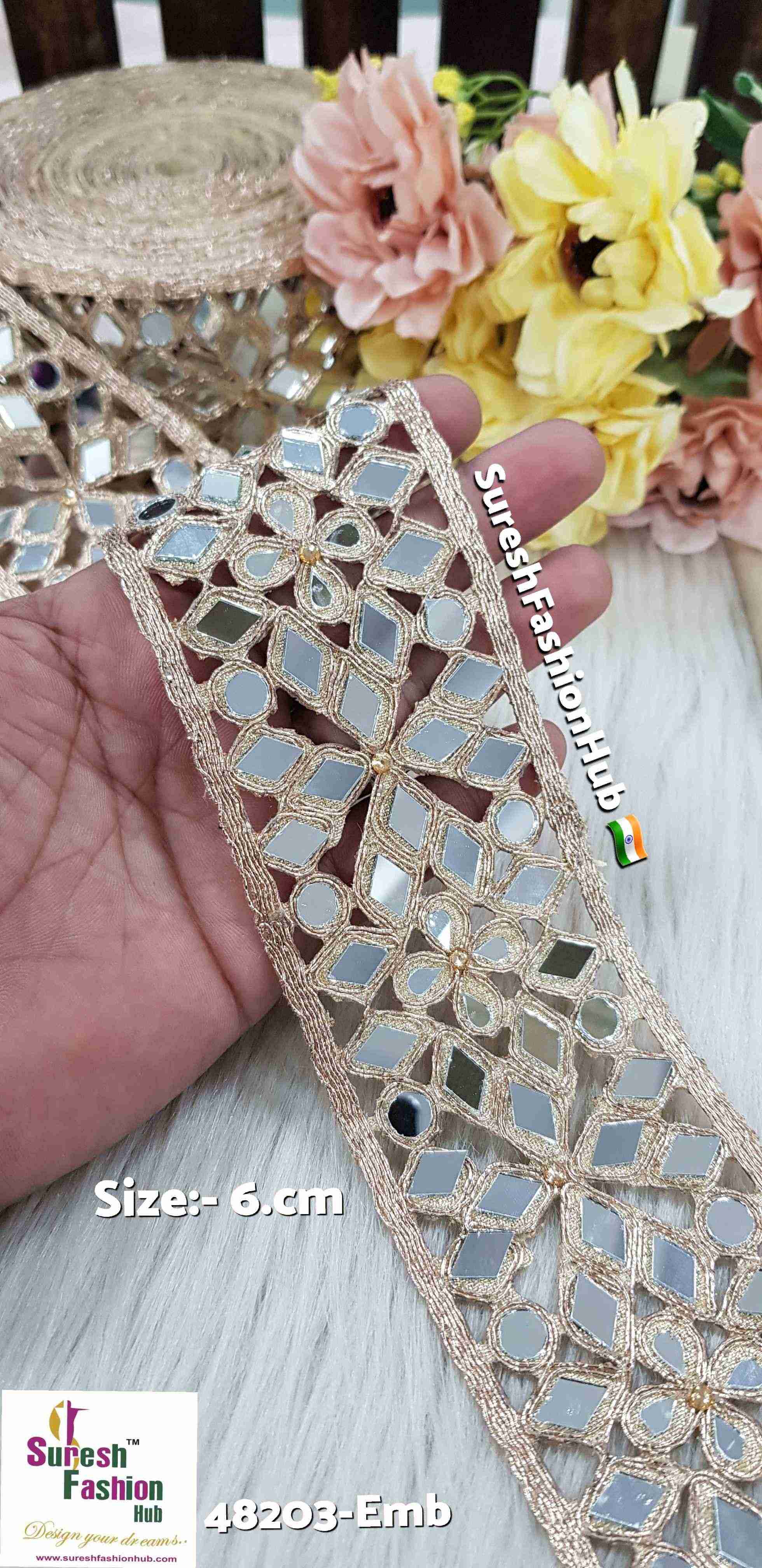 Rose Radiance Floral Mirror Border