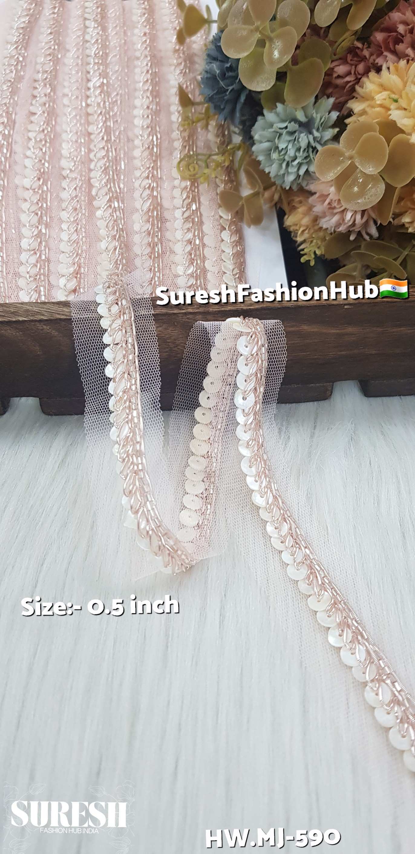 Rose Iridescent Bloom Handmade Net Lace
