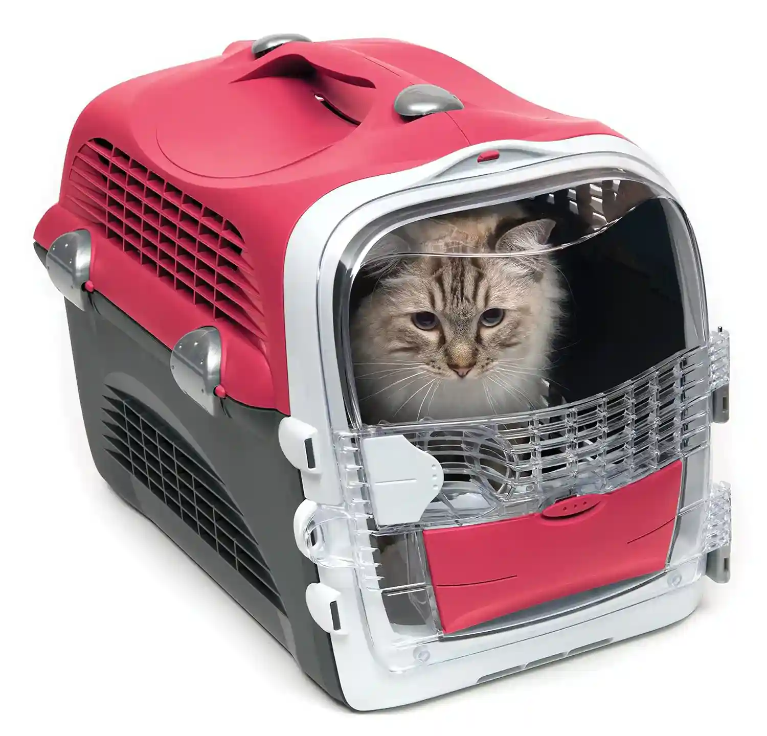 Catit Cabrio Carrier for Cats, Cherry Red