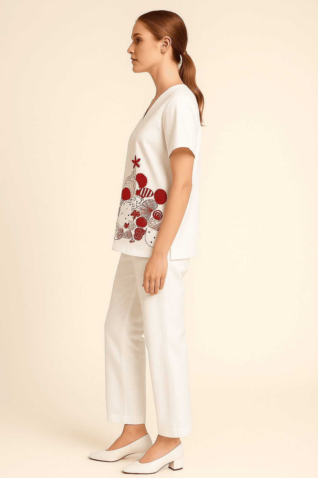 White  embrodiered co-ord set