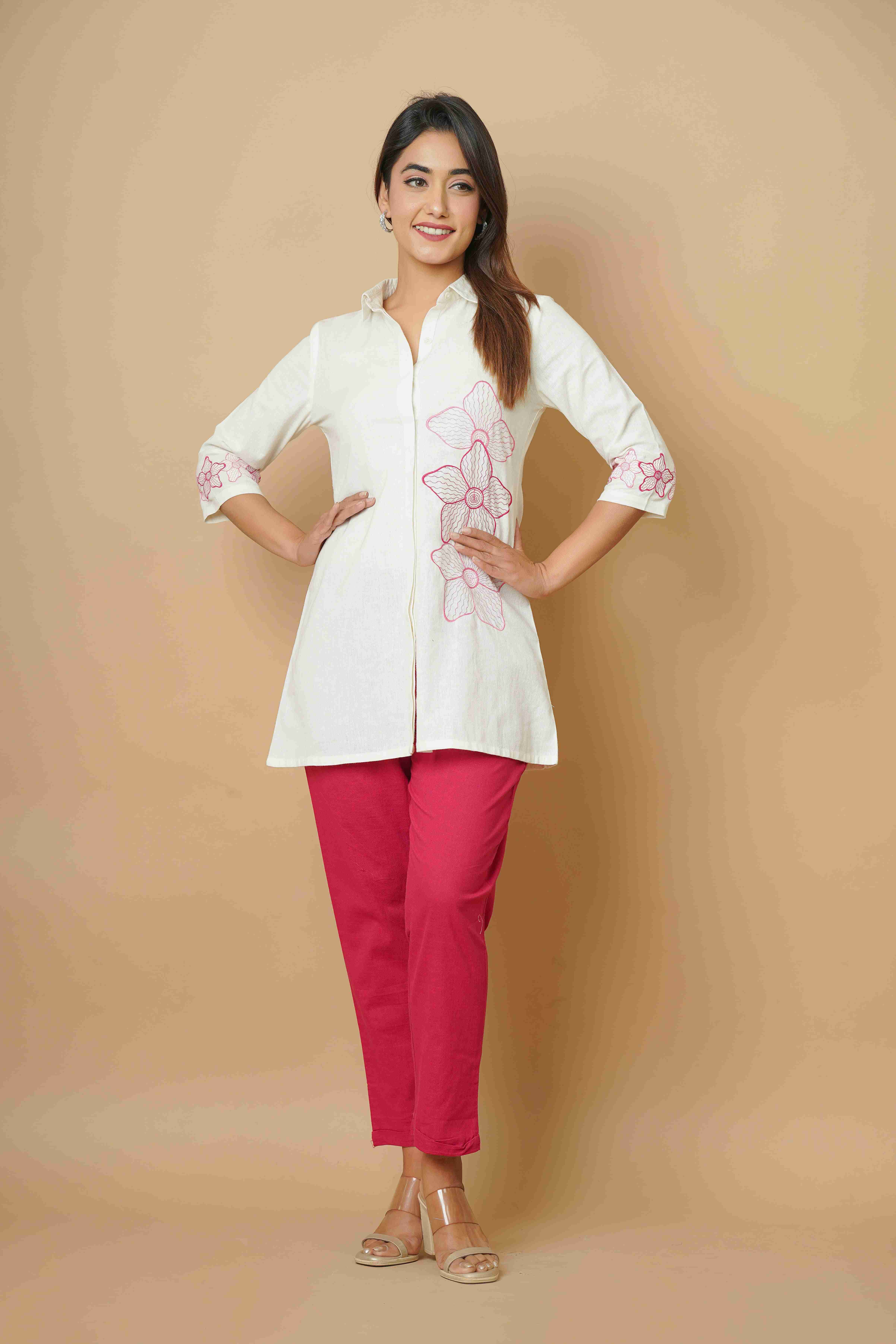 PINK EMBROIDERED CO-ORD SET