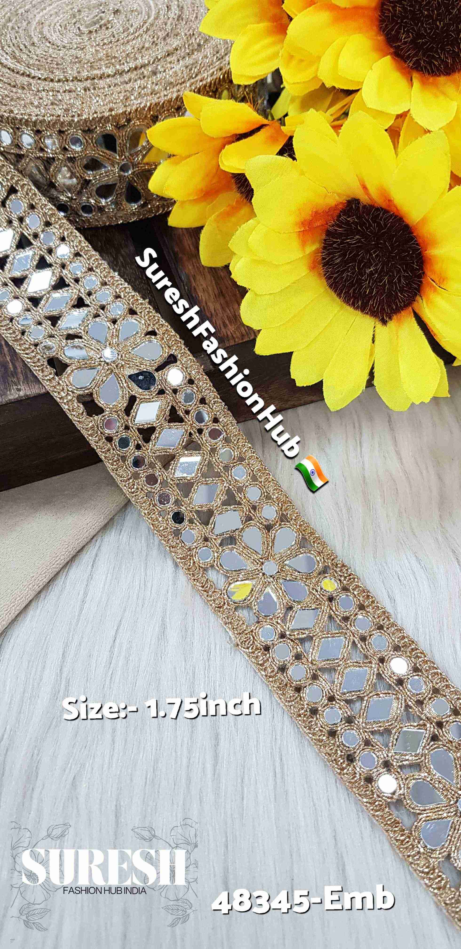 Glitter Floral Mirror Lace