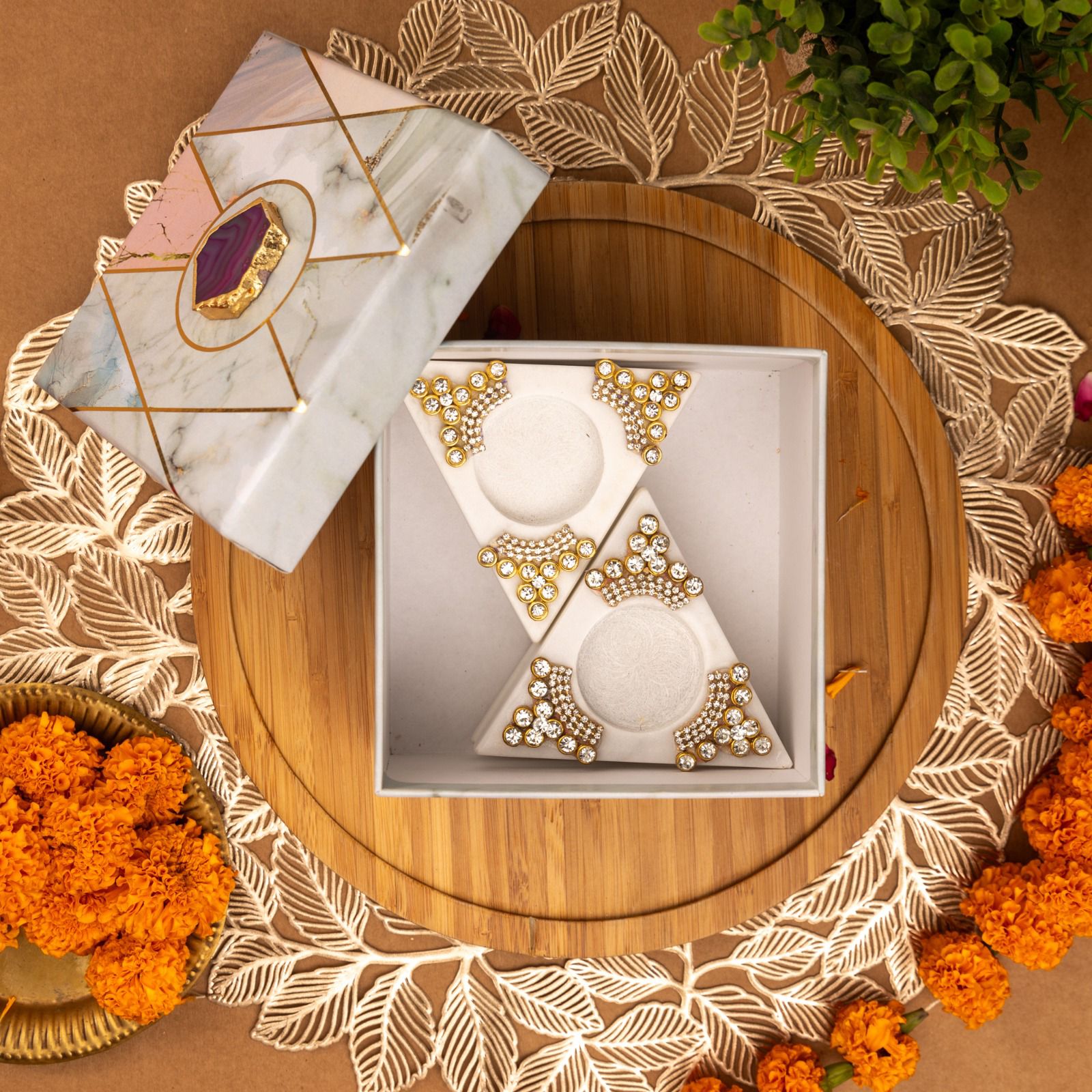Swarovski Engraved Tea-light Candle Holders