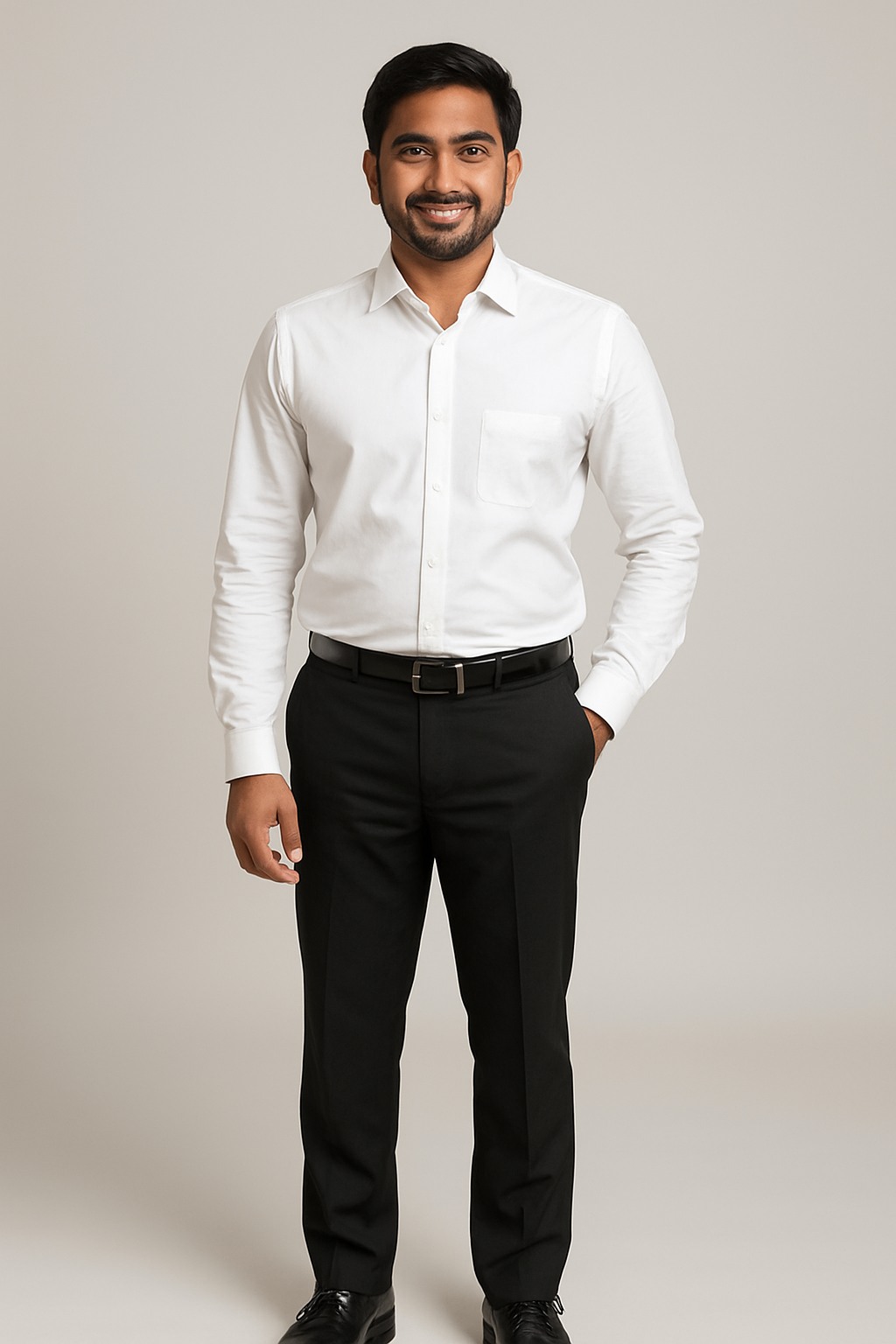 White Shirt & Black Trouser Set