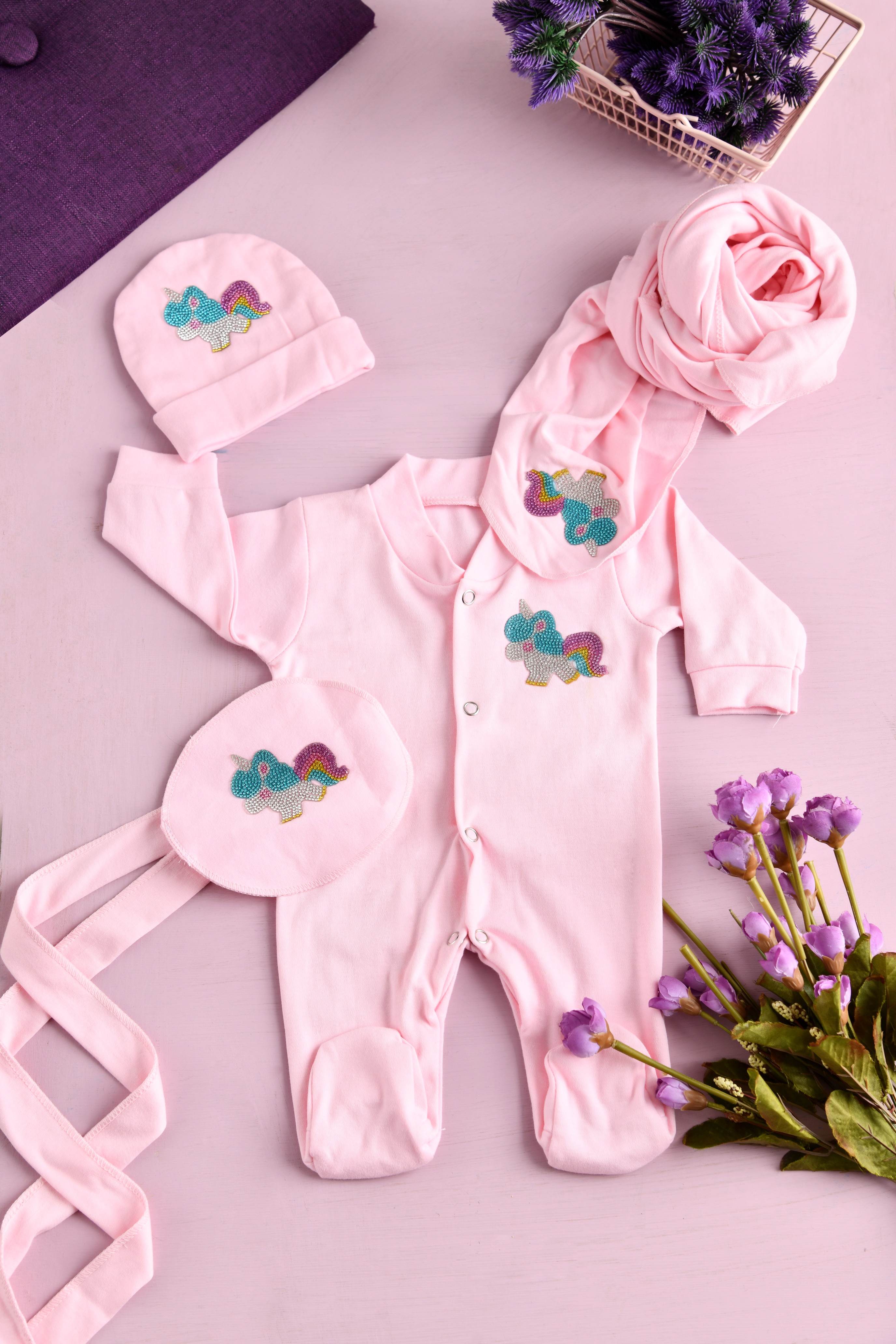 The Rosy Unicorn Romper Set