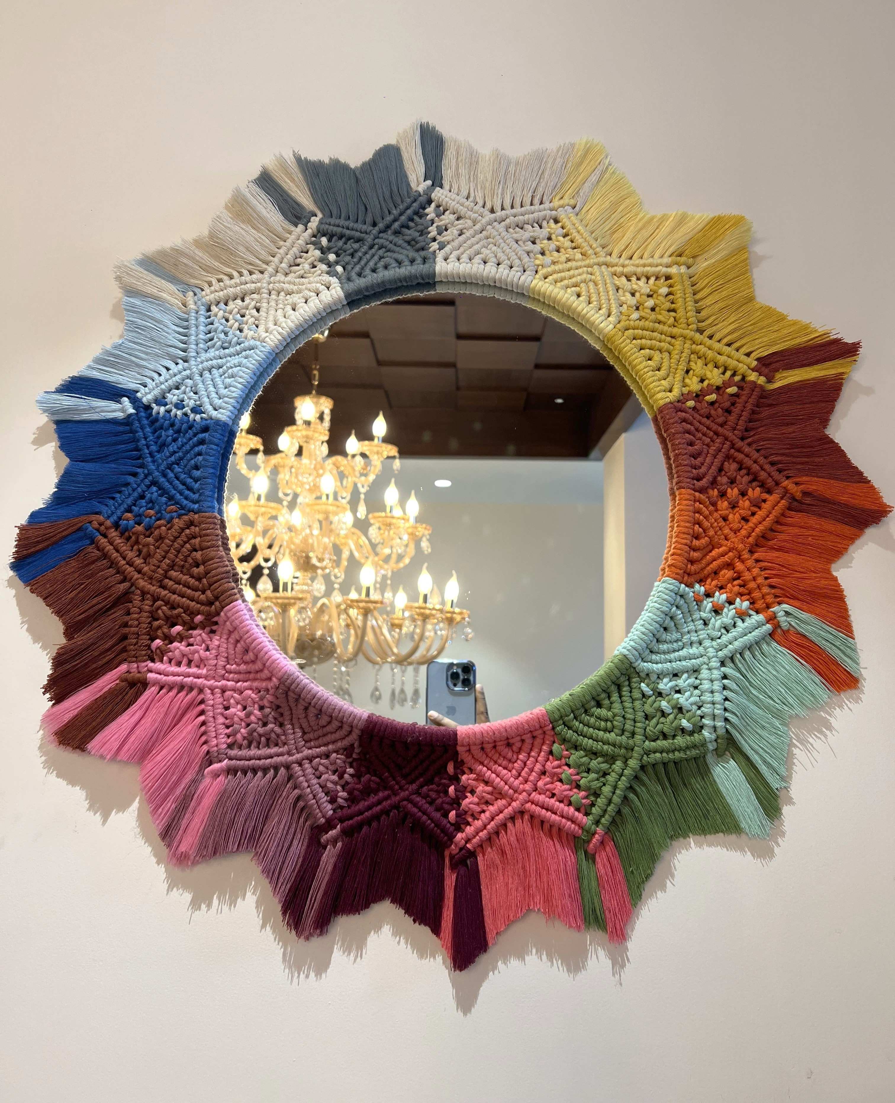 Multi Coloured Mandala Mirror
