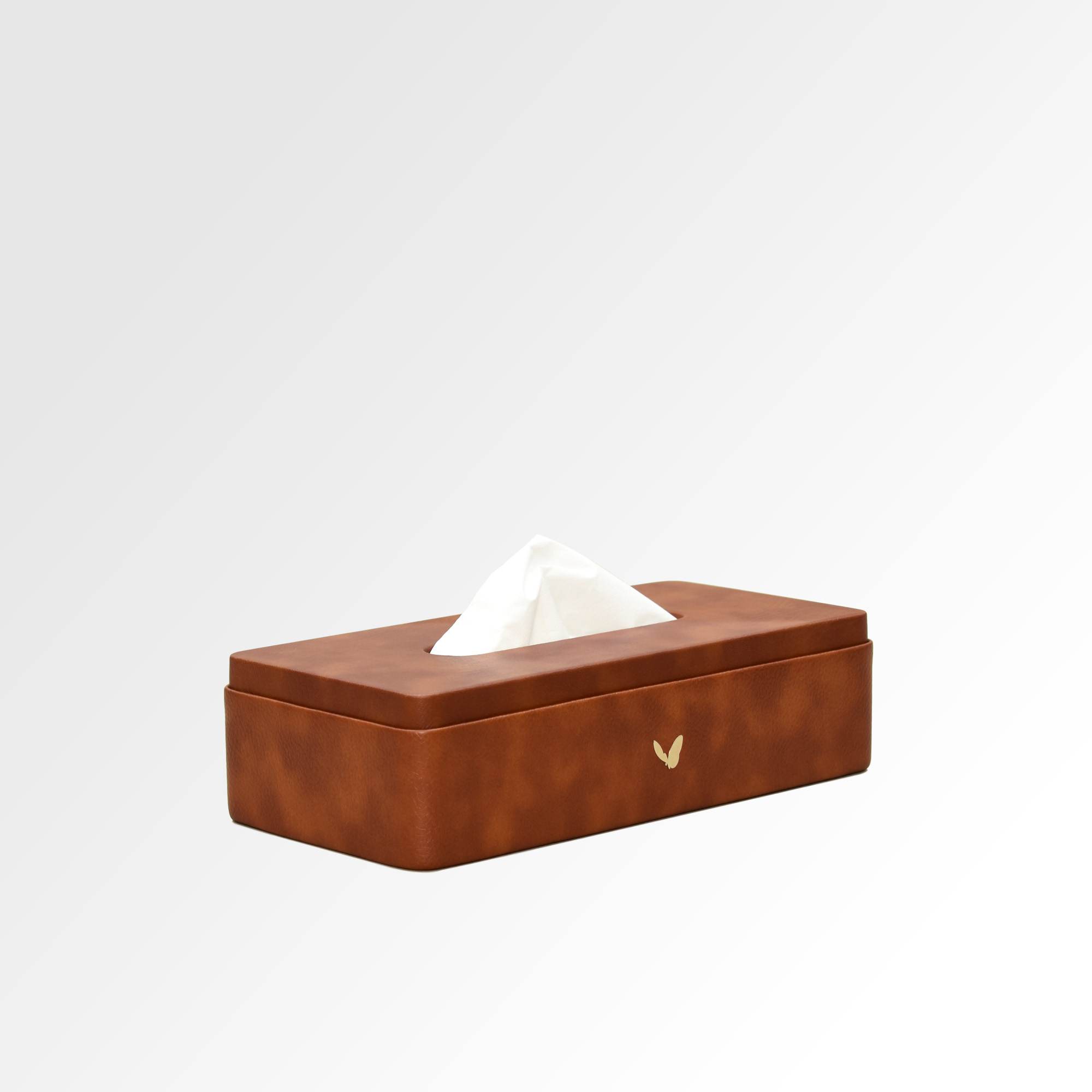 Tissue Box Holder for Home and Office in Premium Faux Leather | Size: 9.5 x 4.5 x 2.5(H) Inches | Classic | Tan