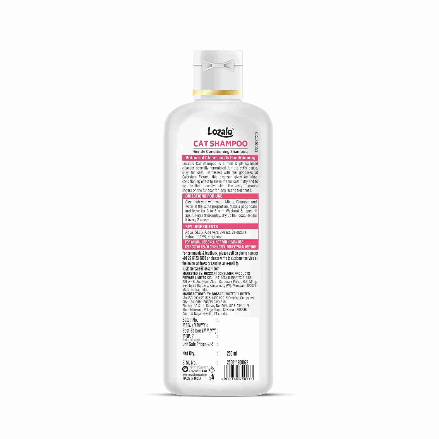 Lozalo Cat Shampoo 500 ml – (Best Before Dec’26)