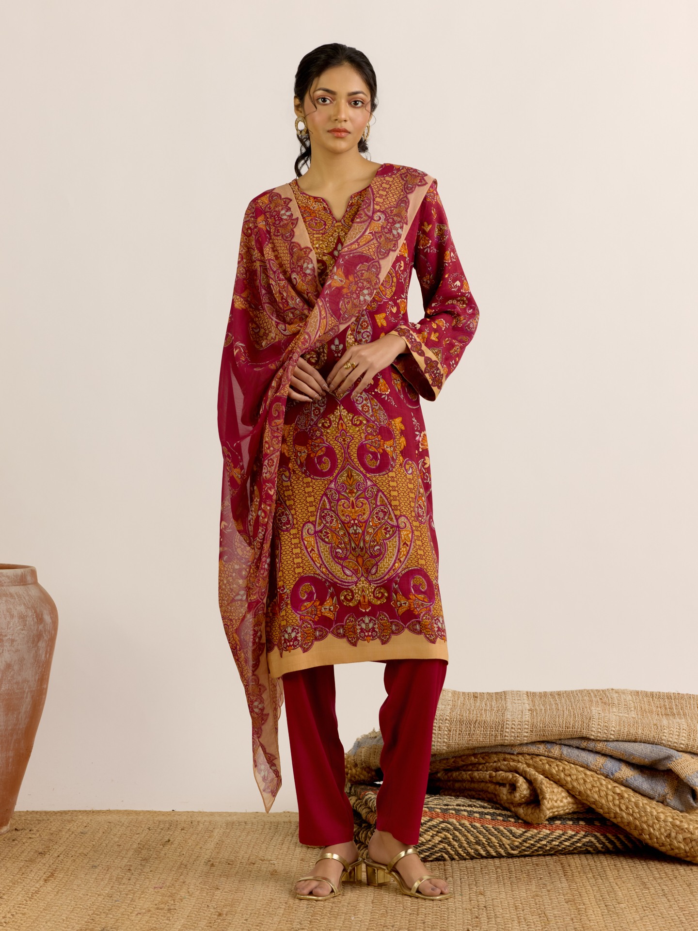 Maroon Dandelion Suit Set