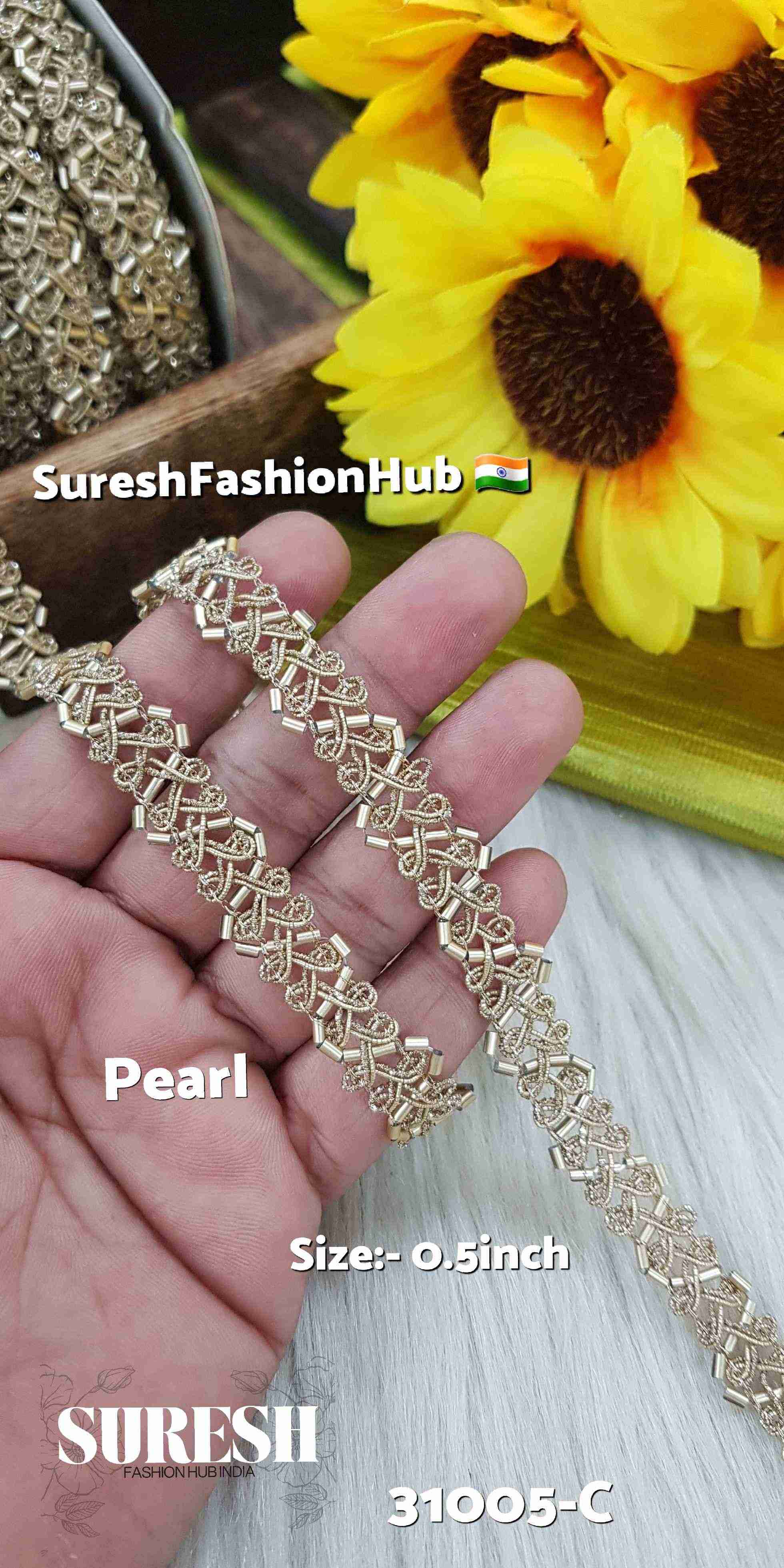Pearl Glow Cutdana Lace