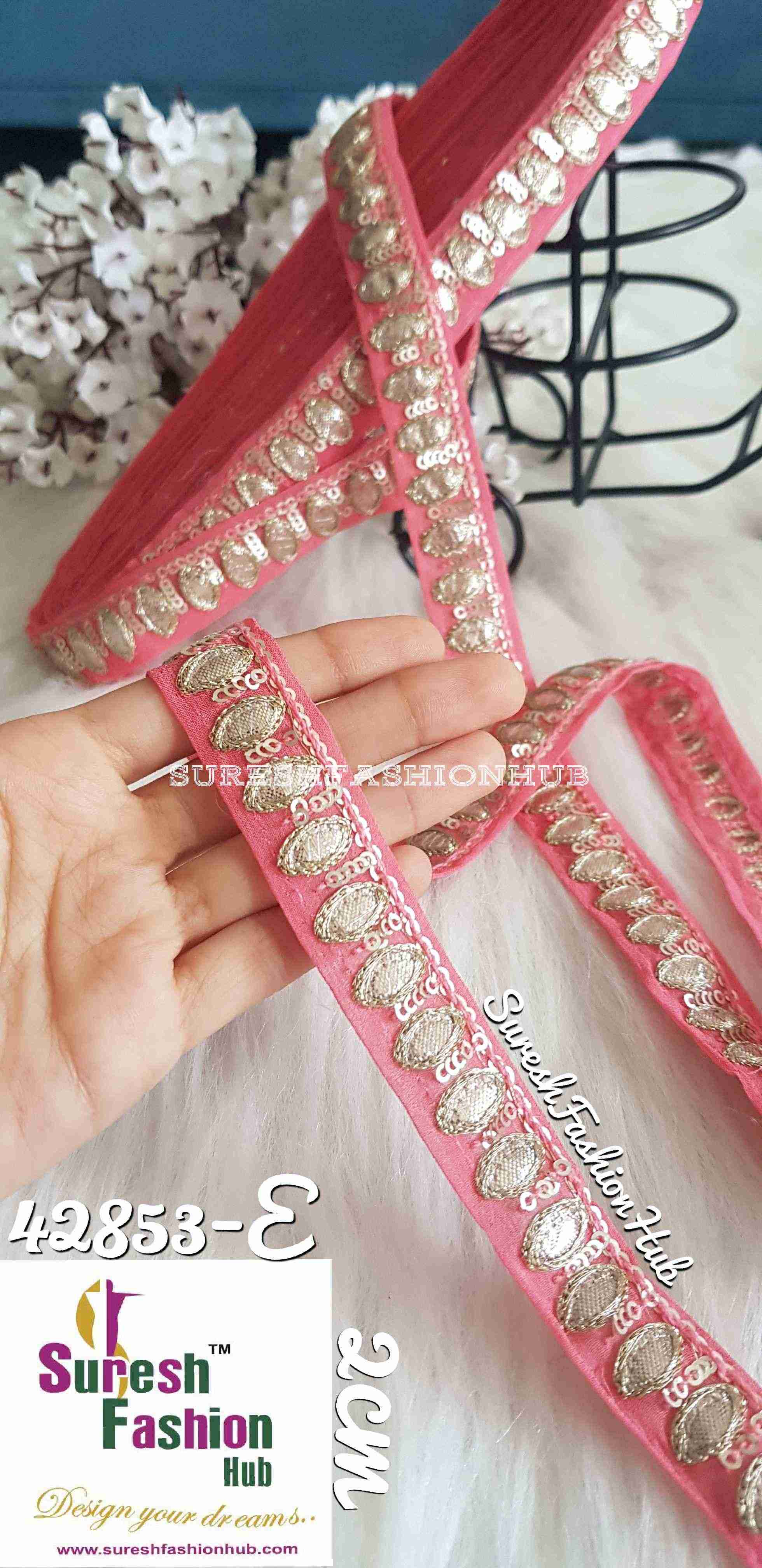 Peachy Peach Gota Patti Trim