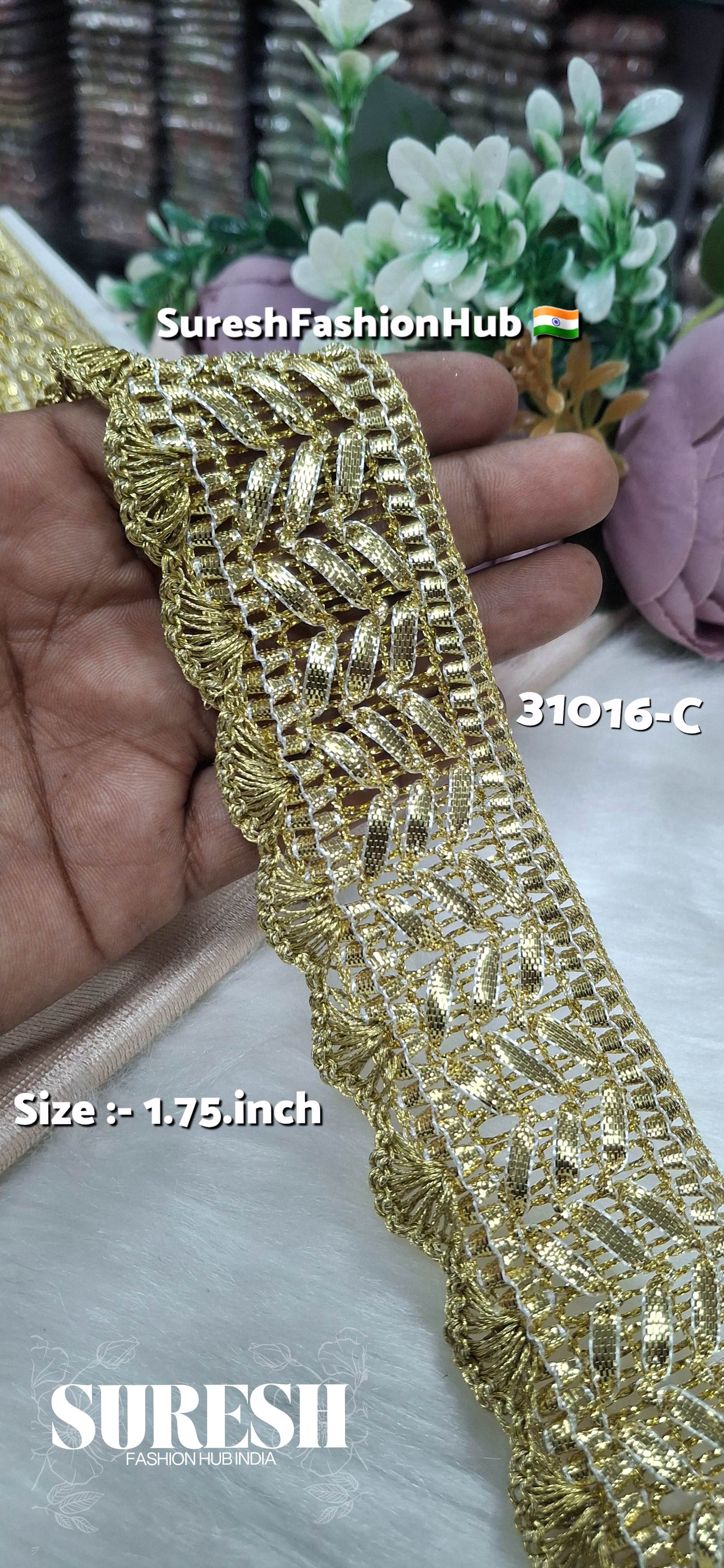 Light Gold Gota Scalloped Jhalar Lace