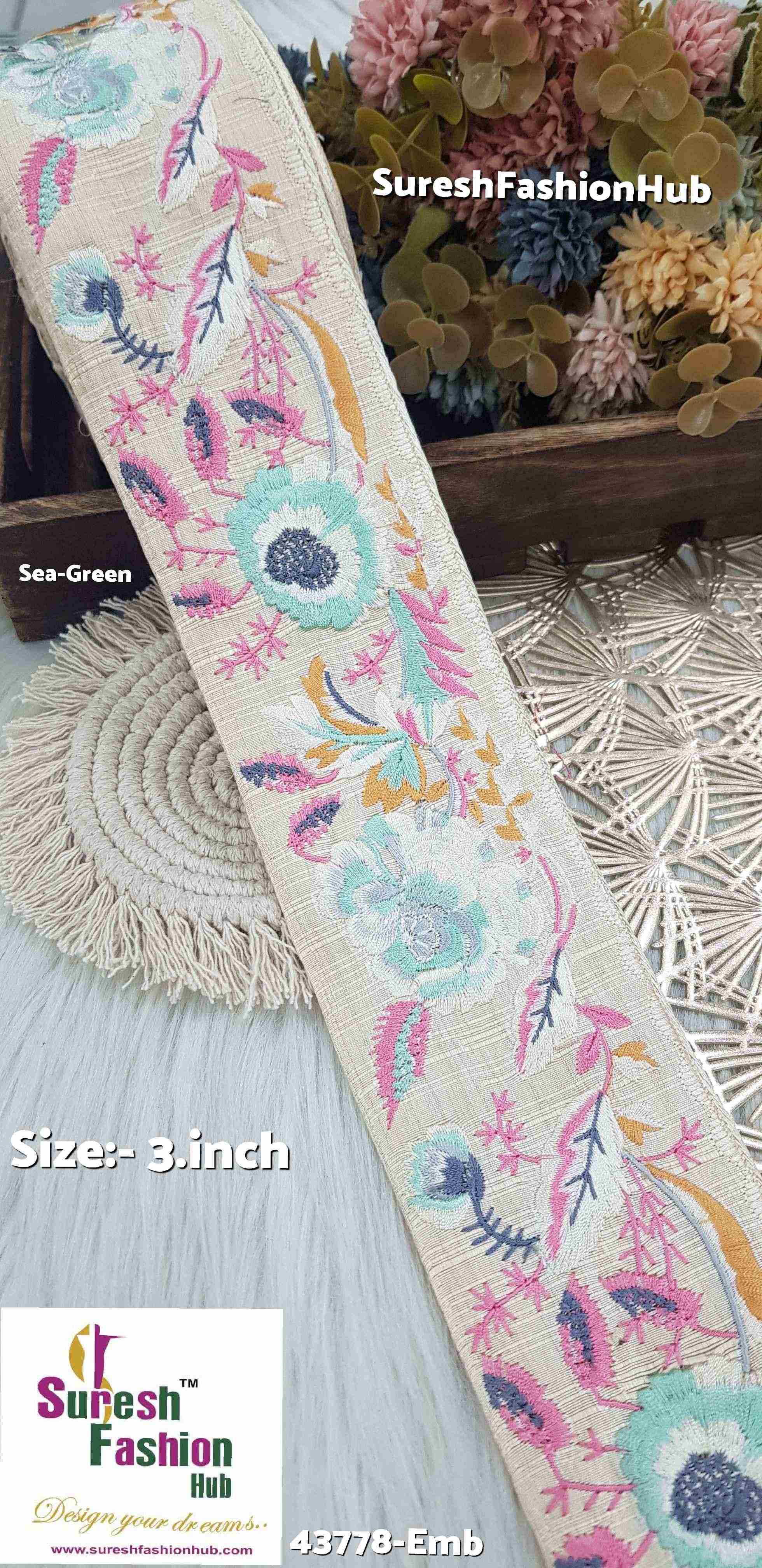 Multicolor Floral Embroidered Lace