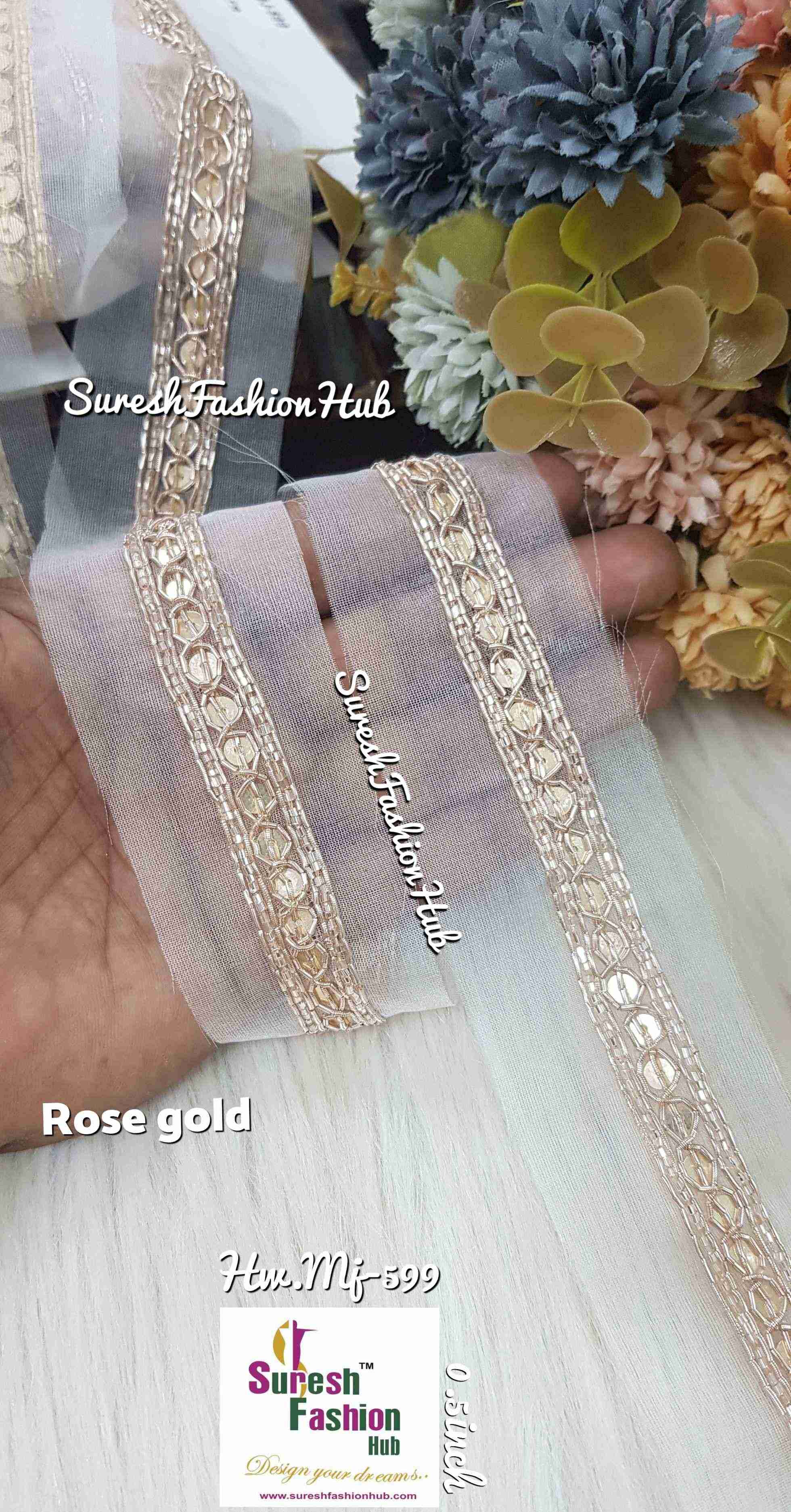 Rose Gold Elegance Handmade Sequin Lace