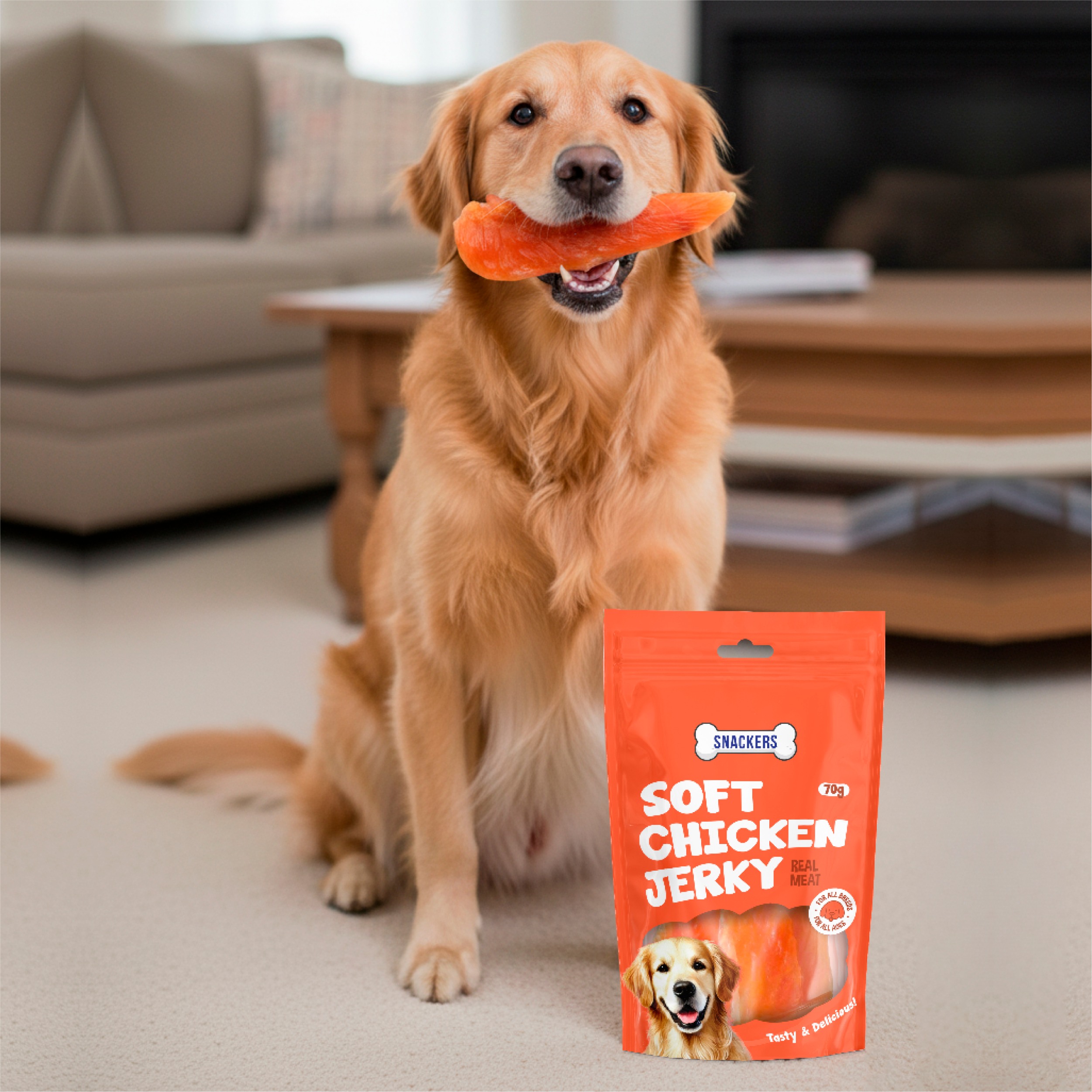 Snackers Soft Chicken Jerky Dog Treats 70g CL