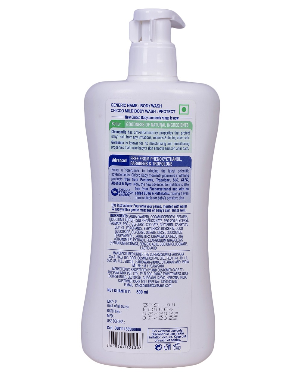 KIDS BABY WASH CHICCO CHICCO BM MILD BODYWASH PRO 500ML