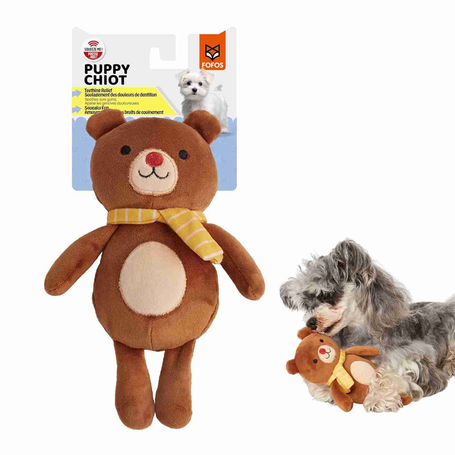 Fofos Fluffy Puppy Toy Bear, Brown