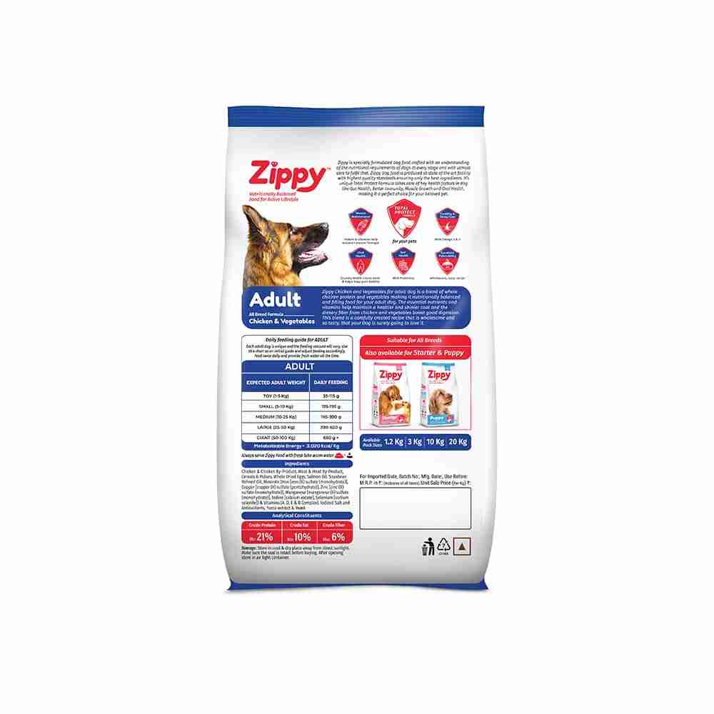 Zippy Adult Chicken and Veg Dry Food for Dogs 3 kg