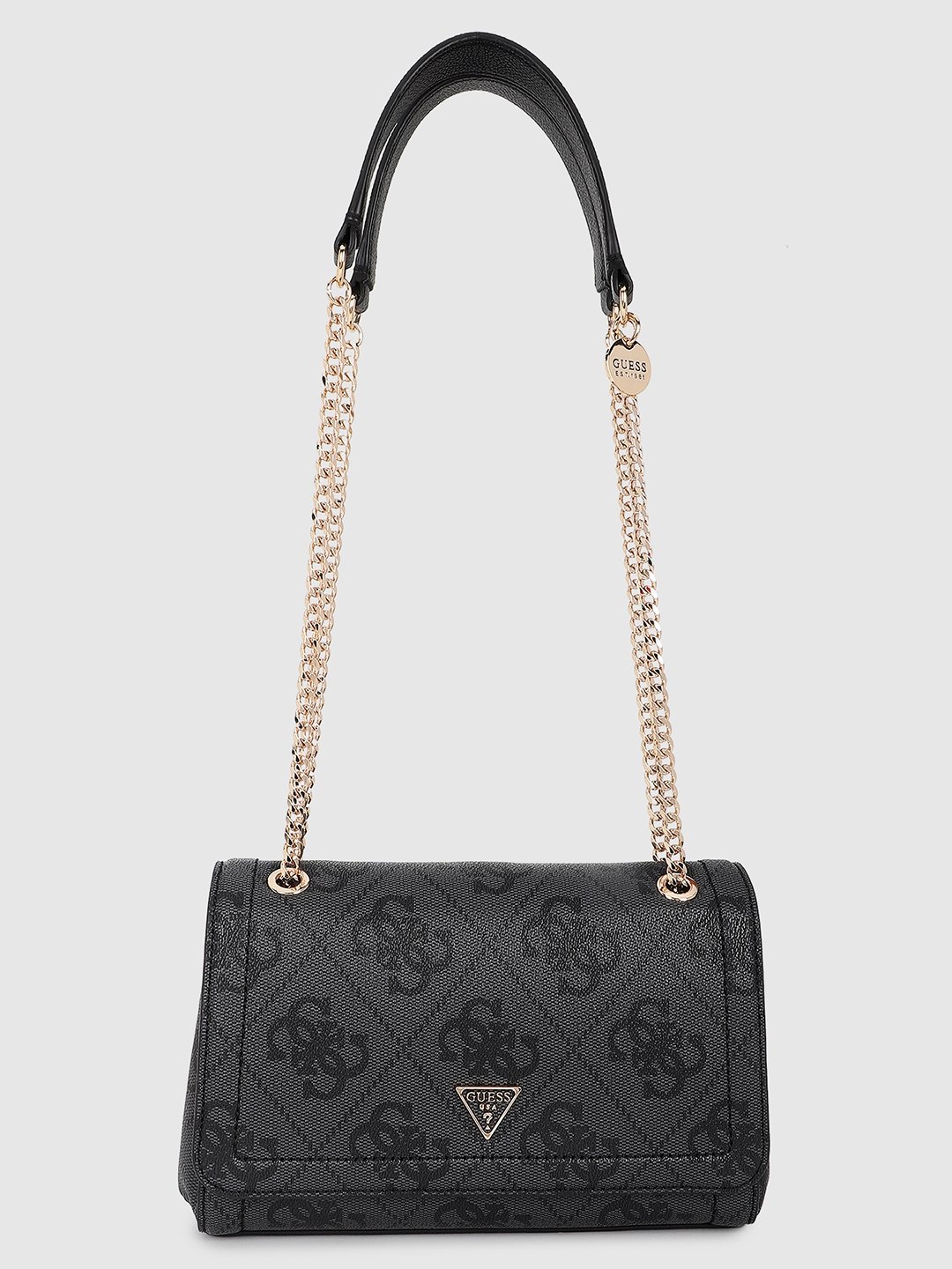 Guess Women Noelle Ii Coal Logo Printed Crossbody Bag