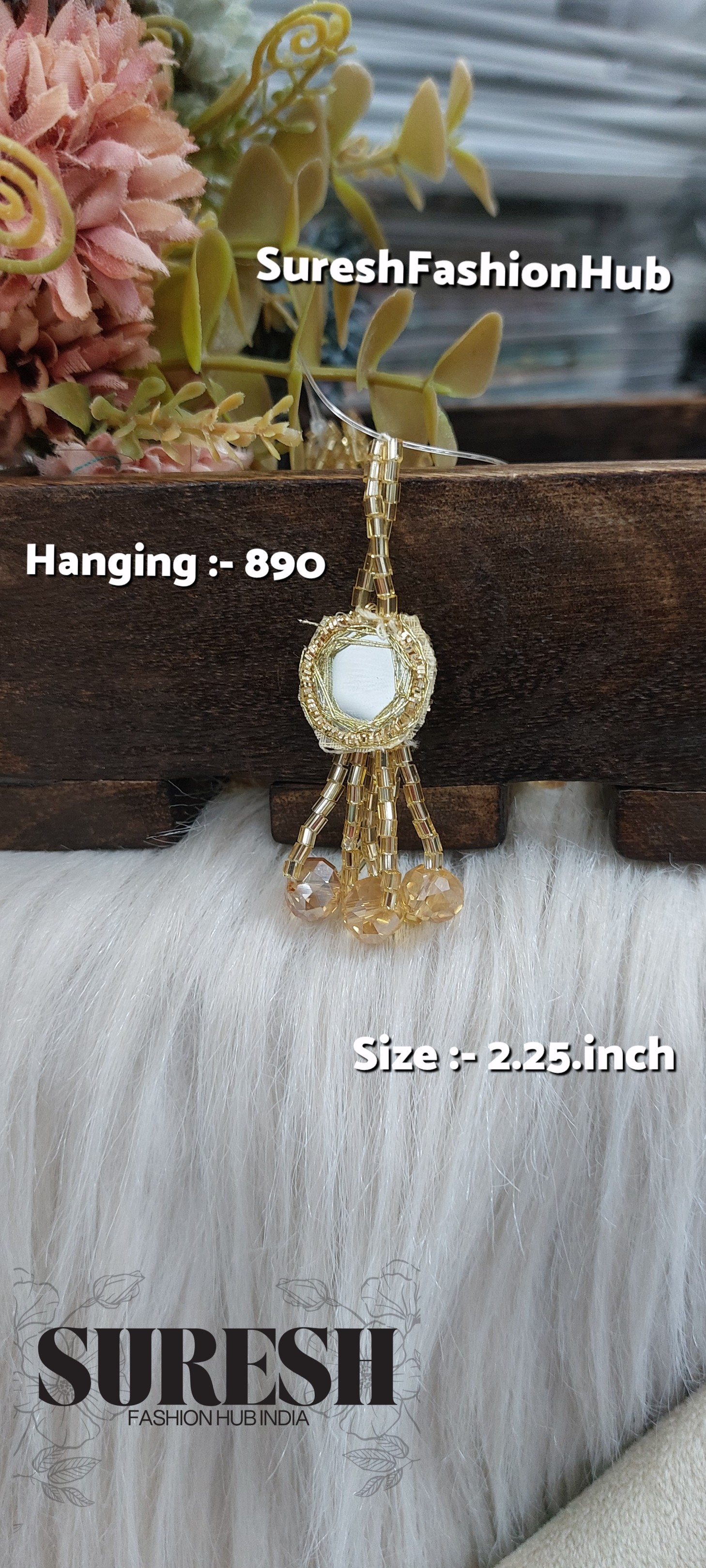 Light Rose Crystal Bloom Tassel – H-890