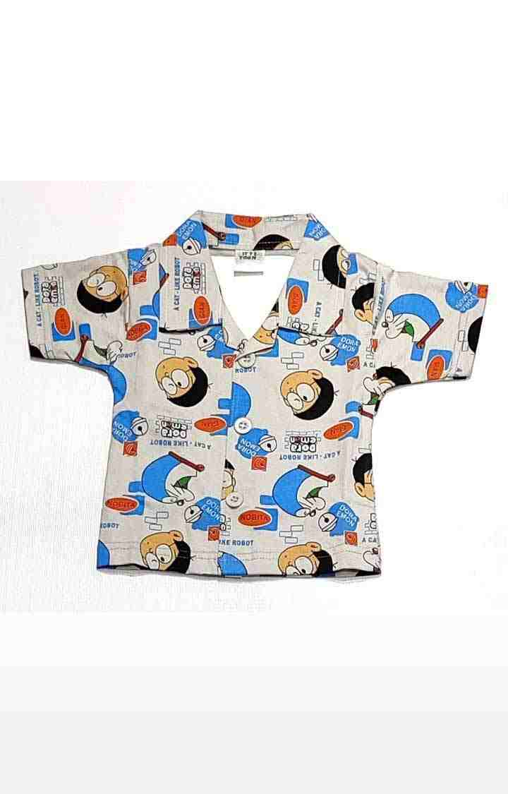 Grey Stylish Doraemon Printed Top and Pyjama Set