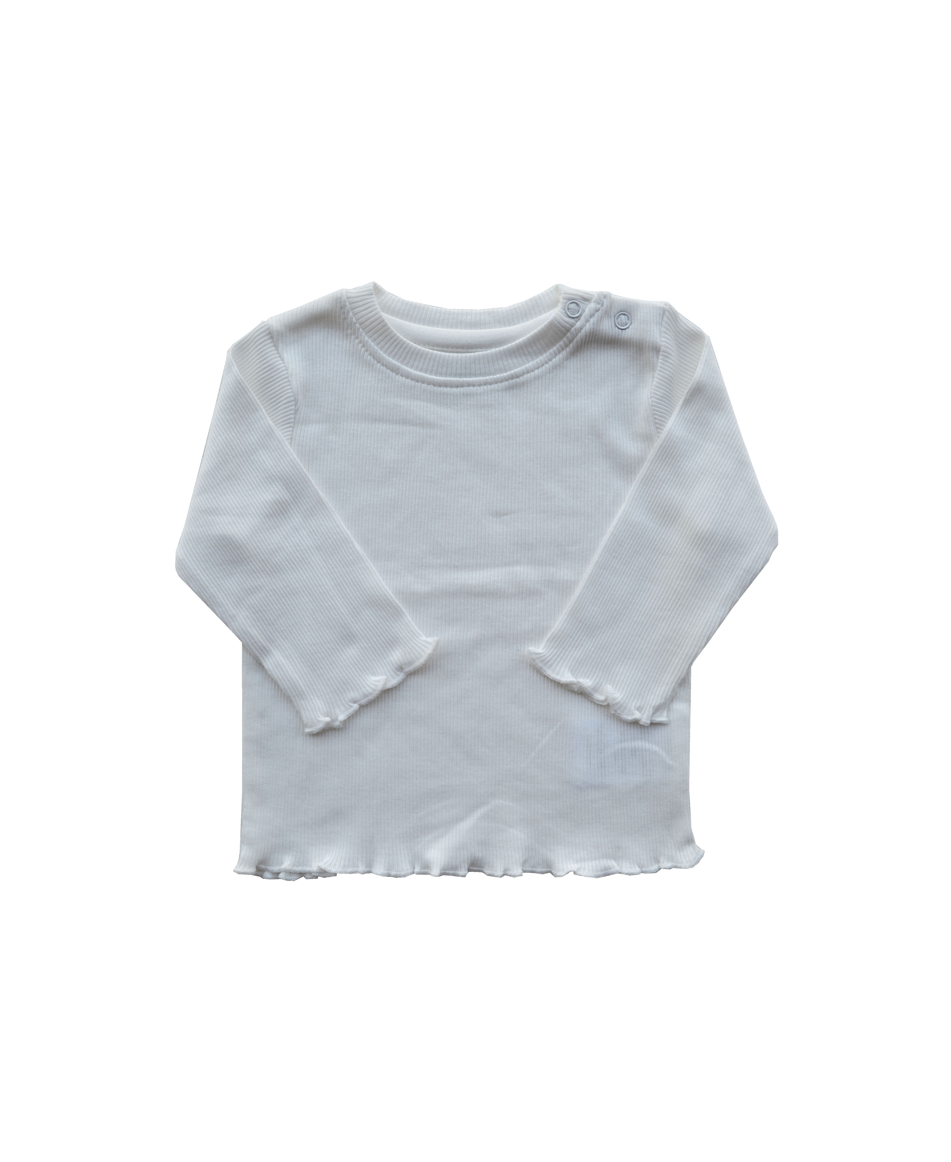 Babeez | White Long Sleeved T-shirt (100% Cotton Rib) undefined