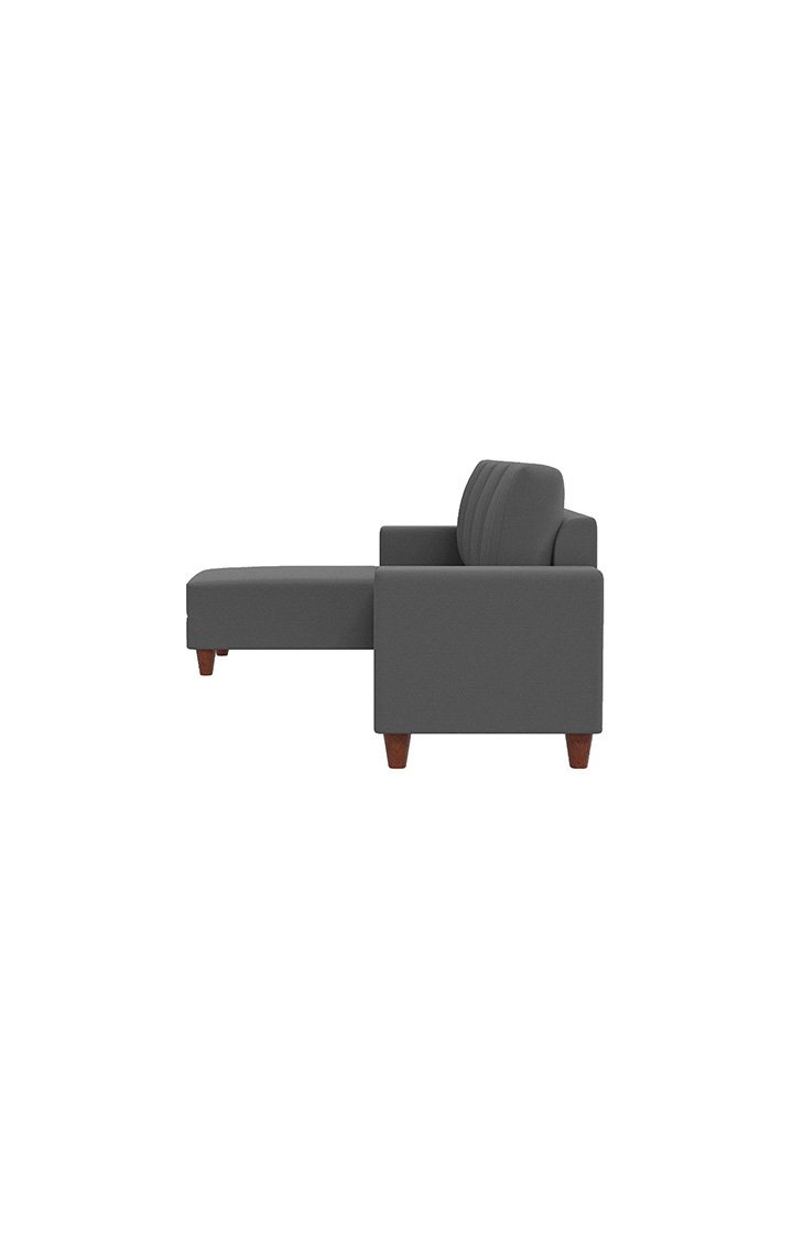 neudot Roman RHS Sectional Sofa for Living Room |6 Person Sofa|Premium Fabric with Cushioned Armrest | Solid Wood Frame|6 Seater in Graphite Grey Color