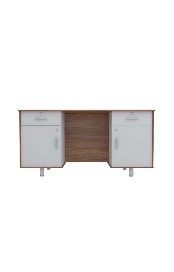 Splash Study Table | Office Table with Drawers - Leon Teak
