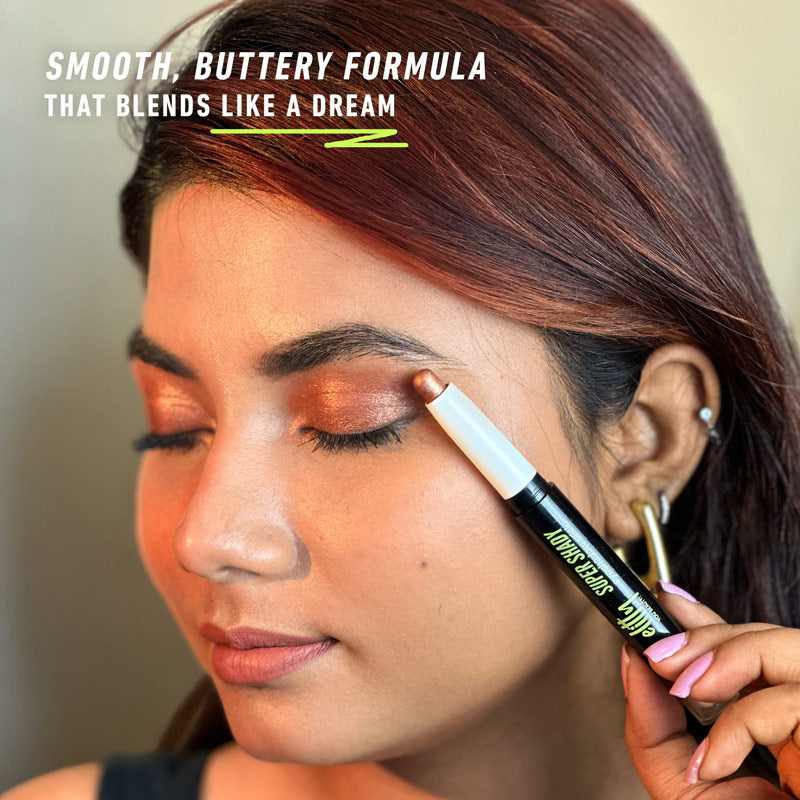 Elitty Eyeshadow Stick | Shimmer | Waterproof | Easy to blend, non creasy, Beginner's Friendly eyeshadow | More than 24 Hour Stay | Mimosa (Copper), 1.7g