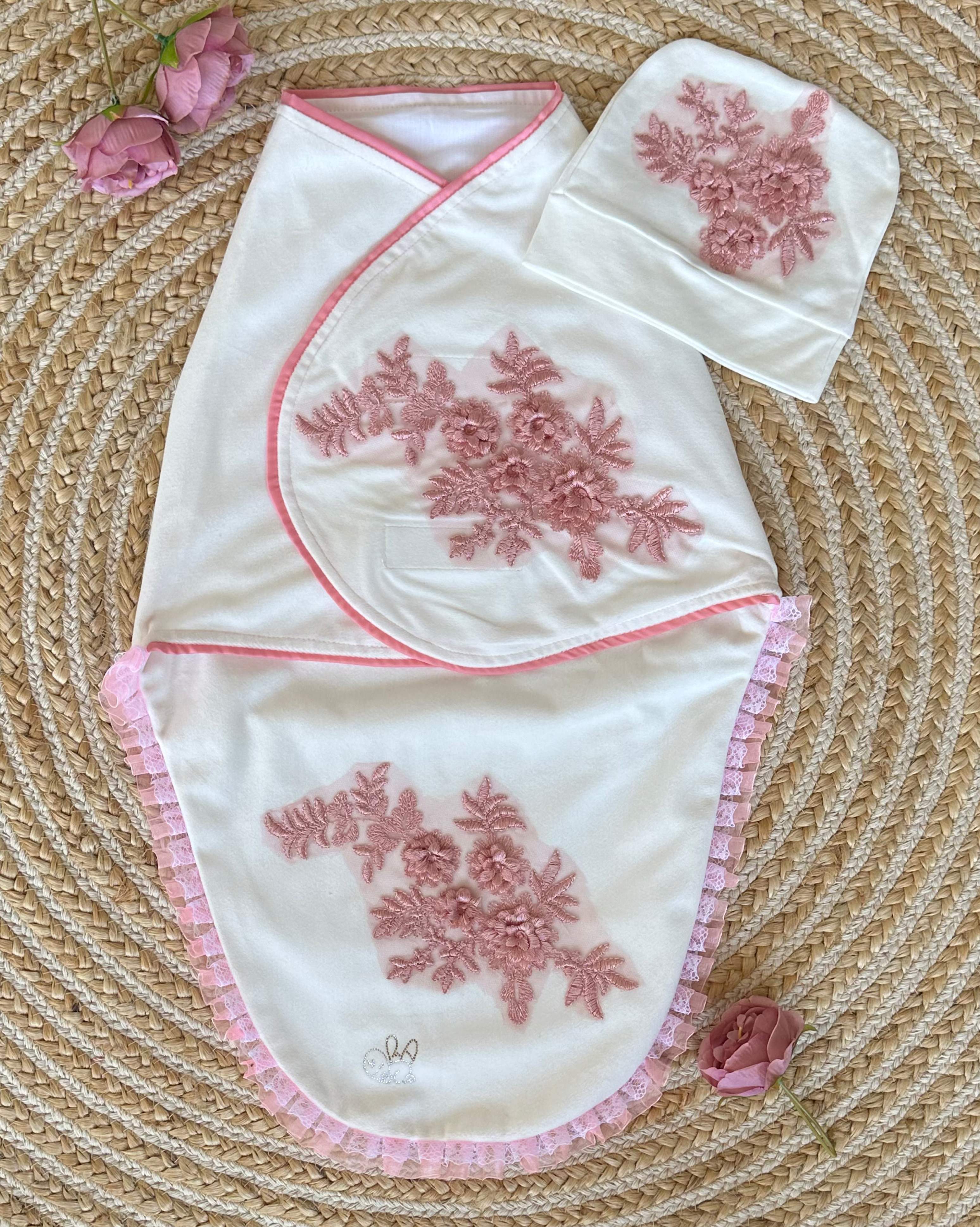 Pink Petal Swaddle Set