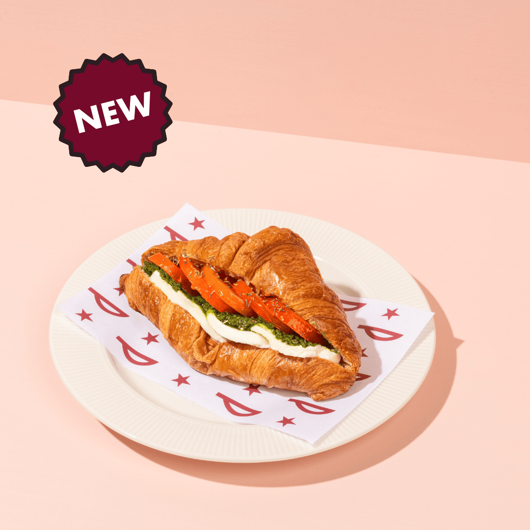 Mozzarella, Herbs and Toms Croissant Sandwich
