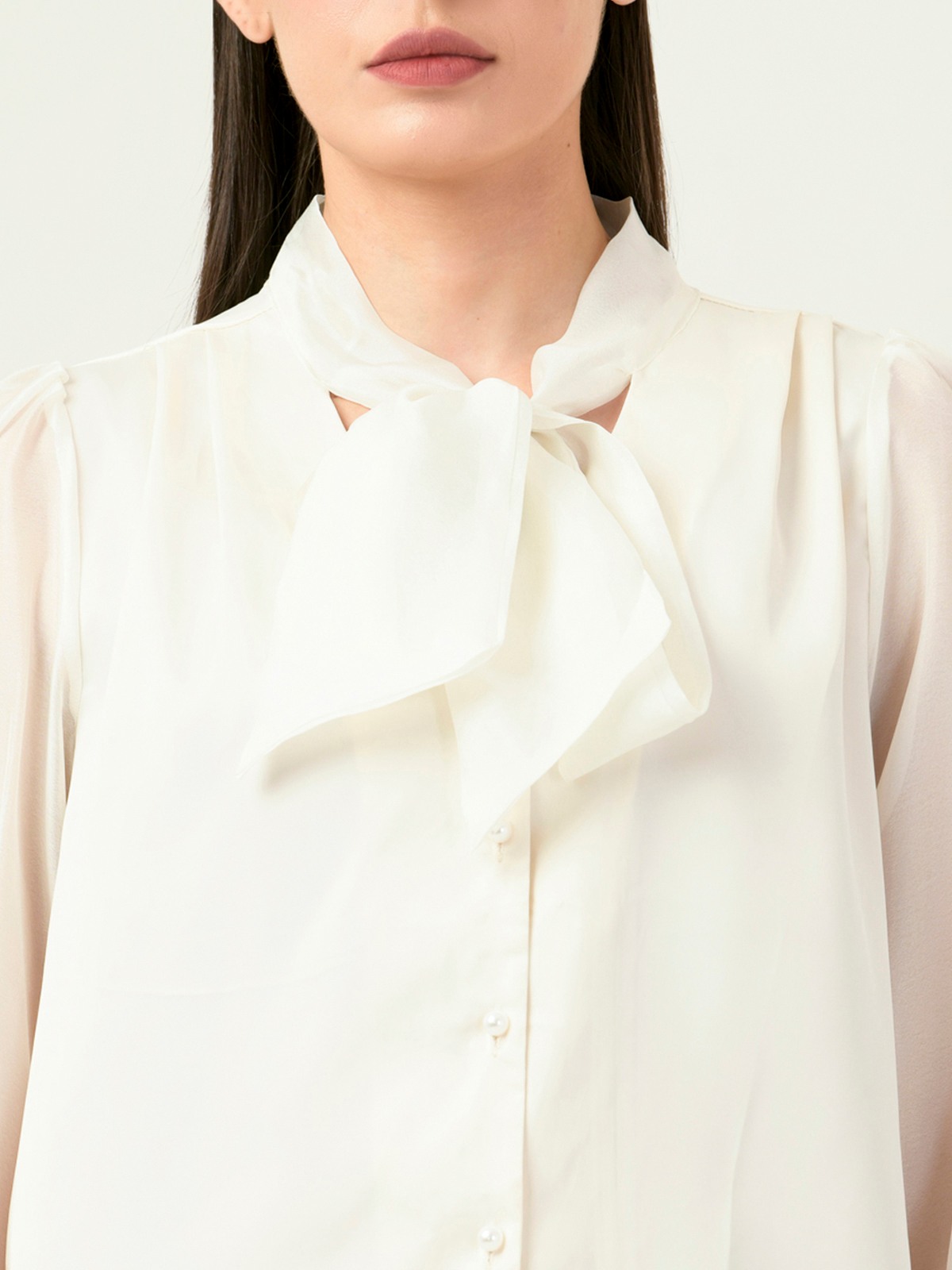Albion Women Smart Premium Cream Blouson Top