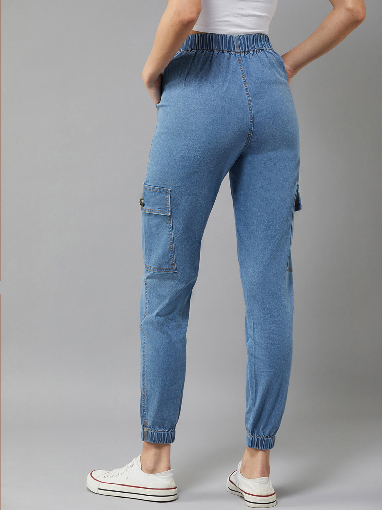 Denim high hotsell rise joggers