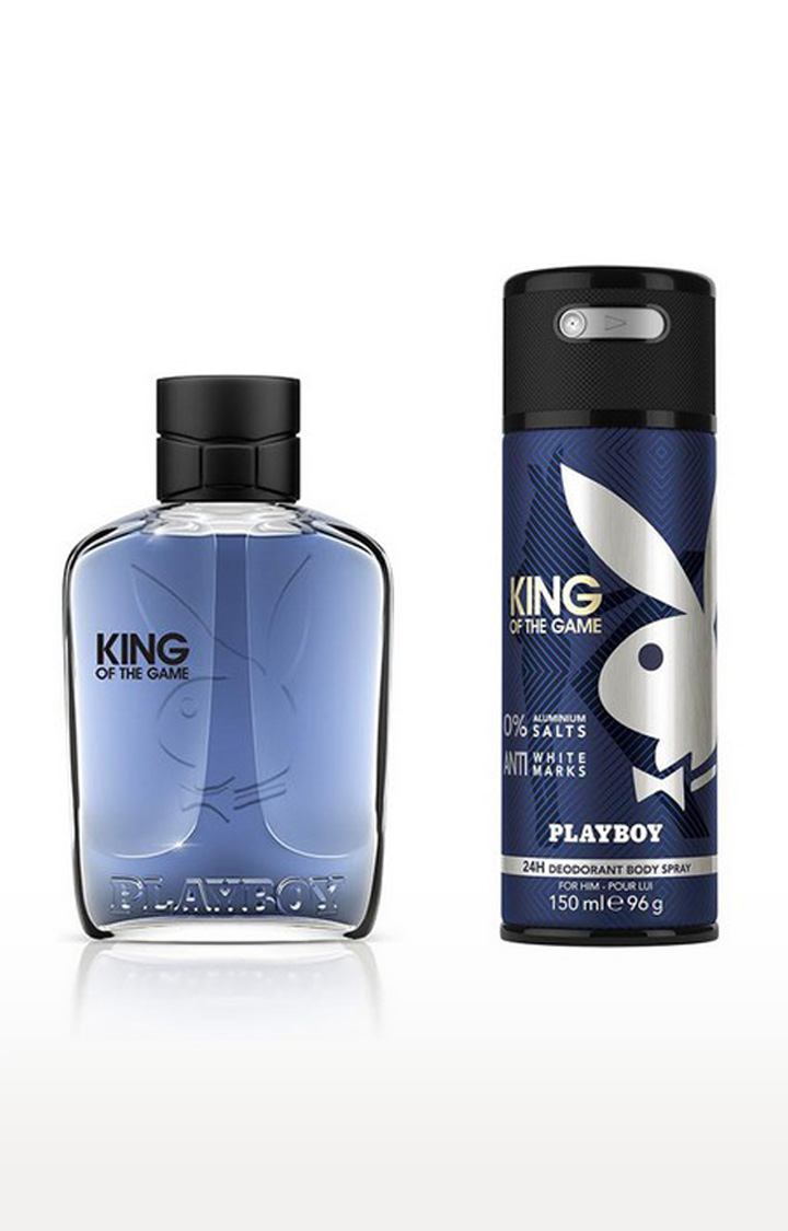 Playboy King For Men Gift Set (Eau De Toilette 100Ml + Body Spray 150Ml)