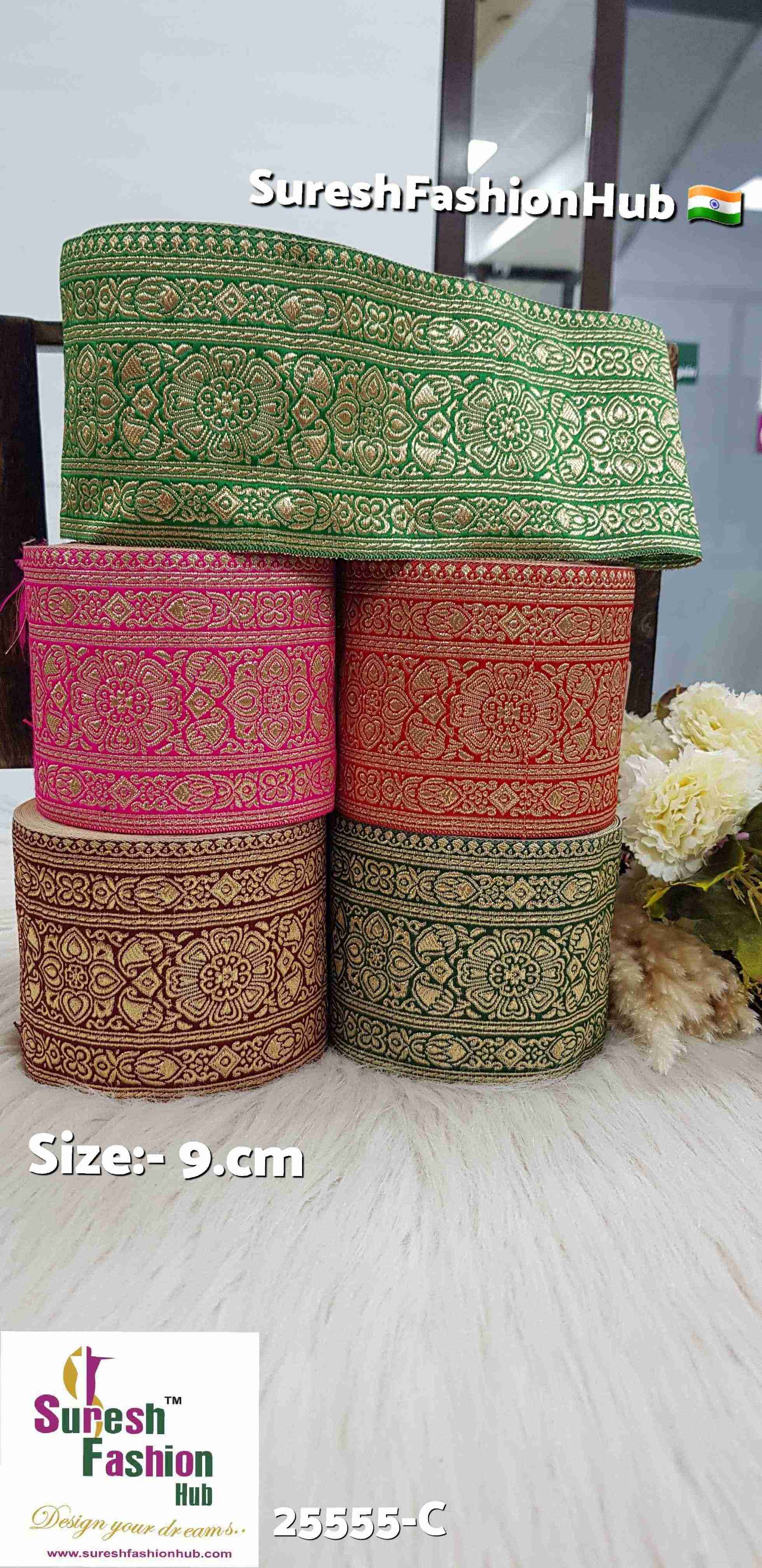  Green Golden Banarasi Lace