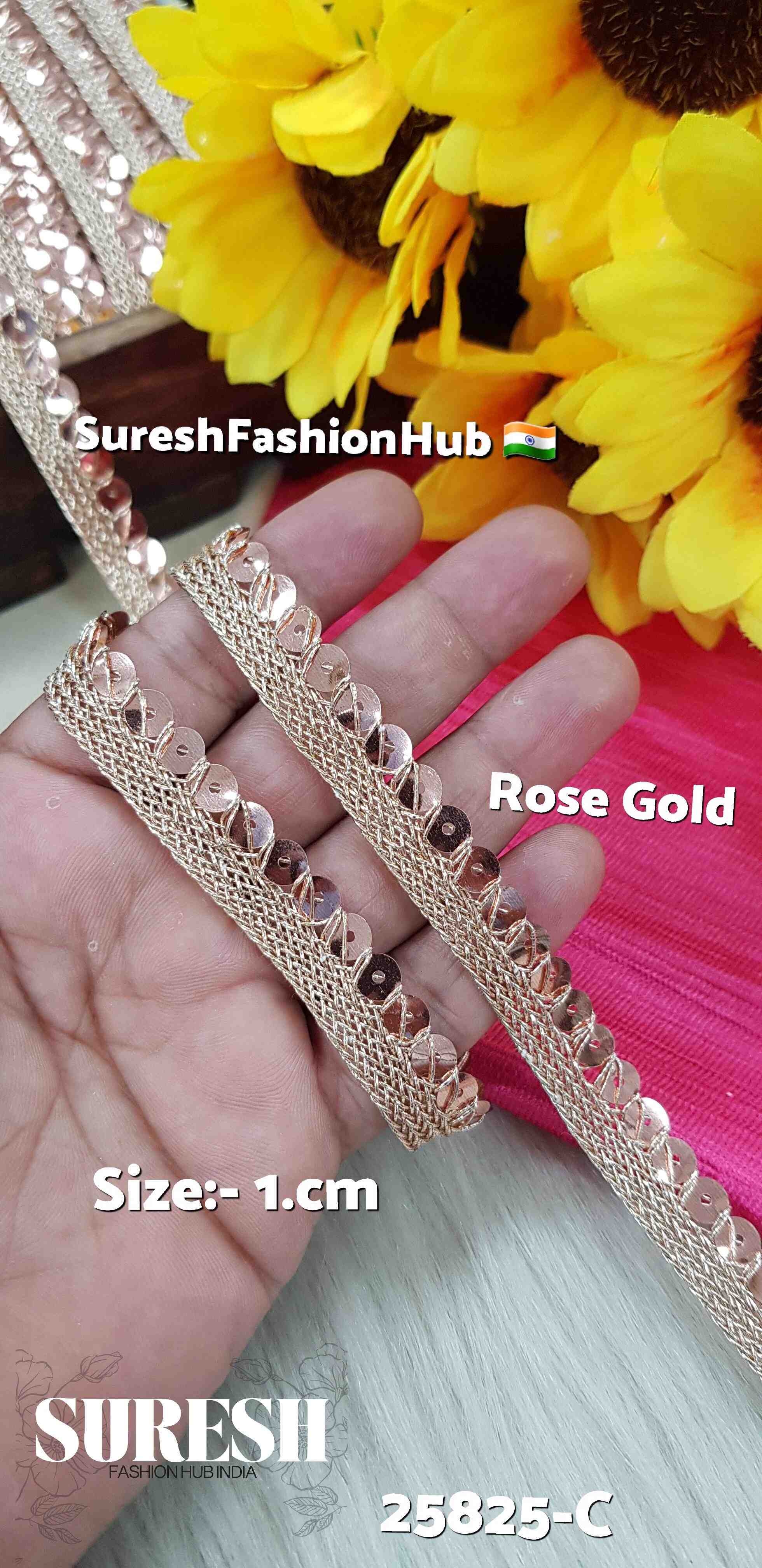 Rose Sequin Jhalar Lace – 18 Meters