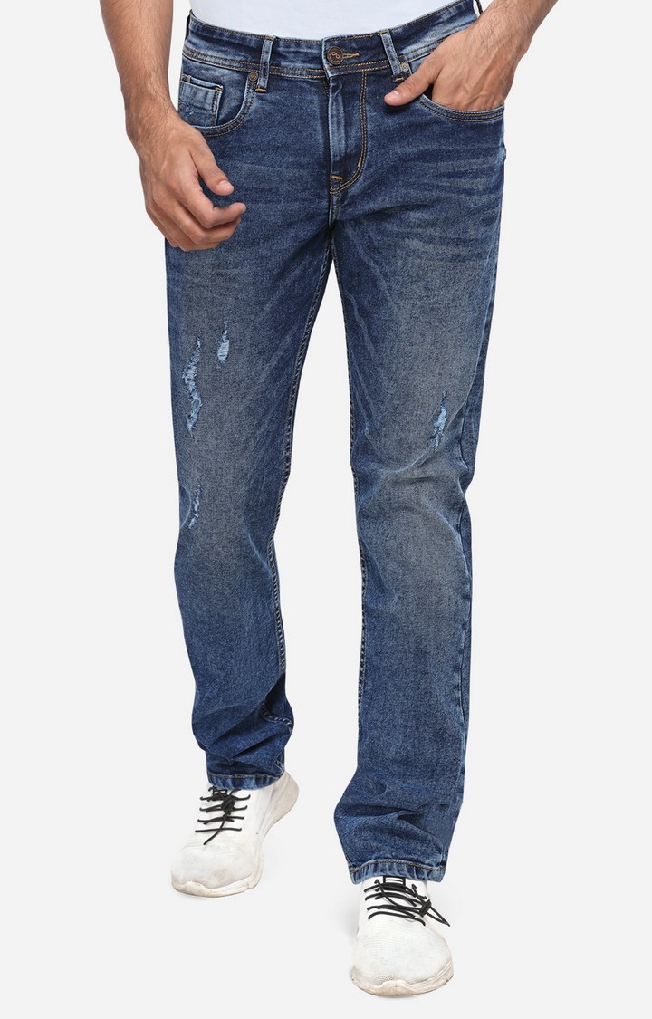 JadeBlue | JBD SN 38 MOOD INDIGO Men's Blue Cotton Blend Ripped Jeans 0