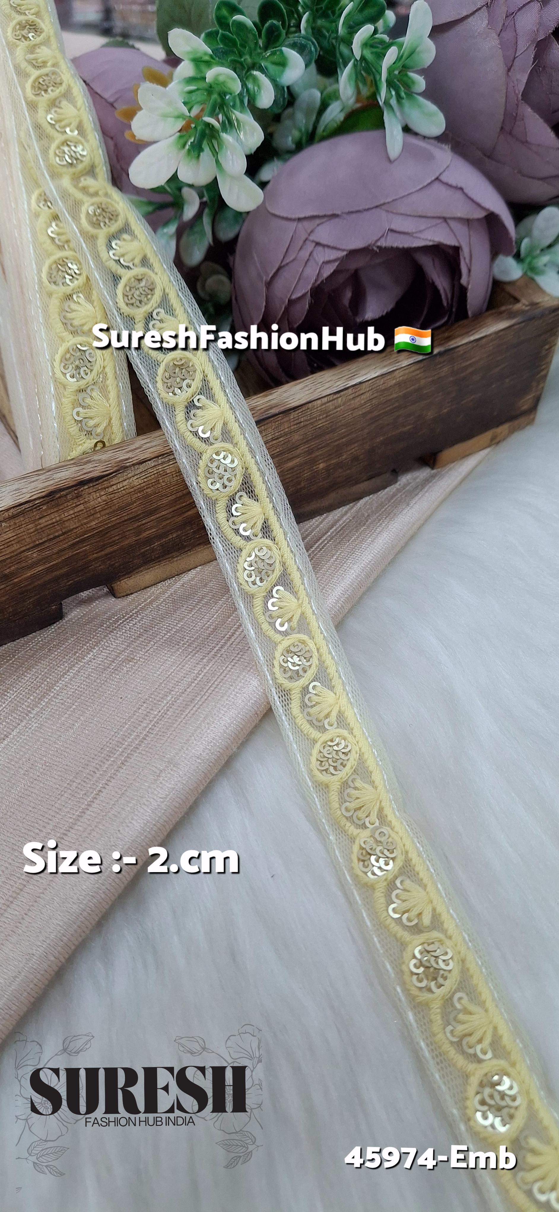 Lemon Yellow Tone-on-Tone Embroidery Lace