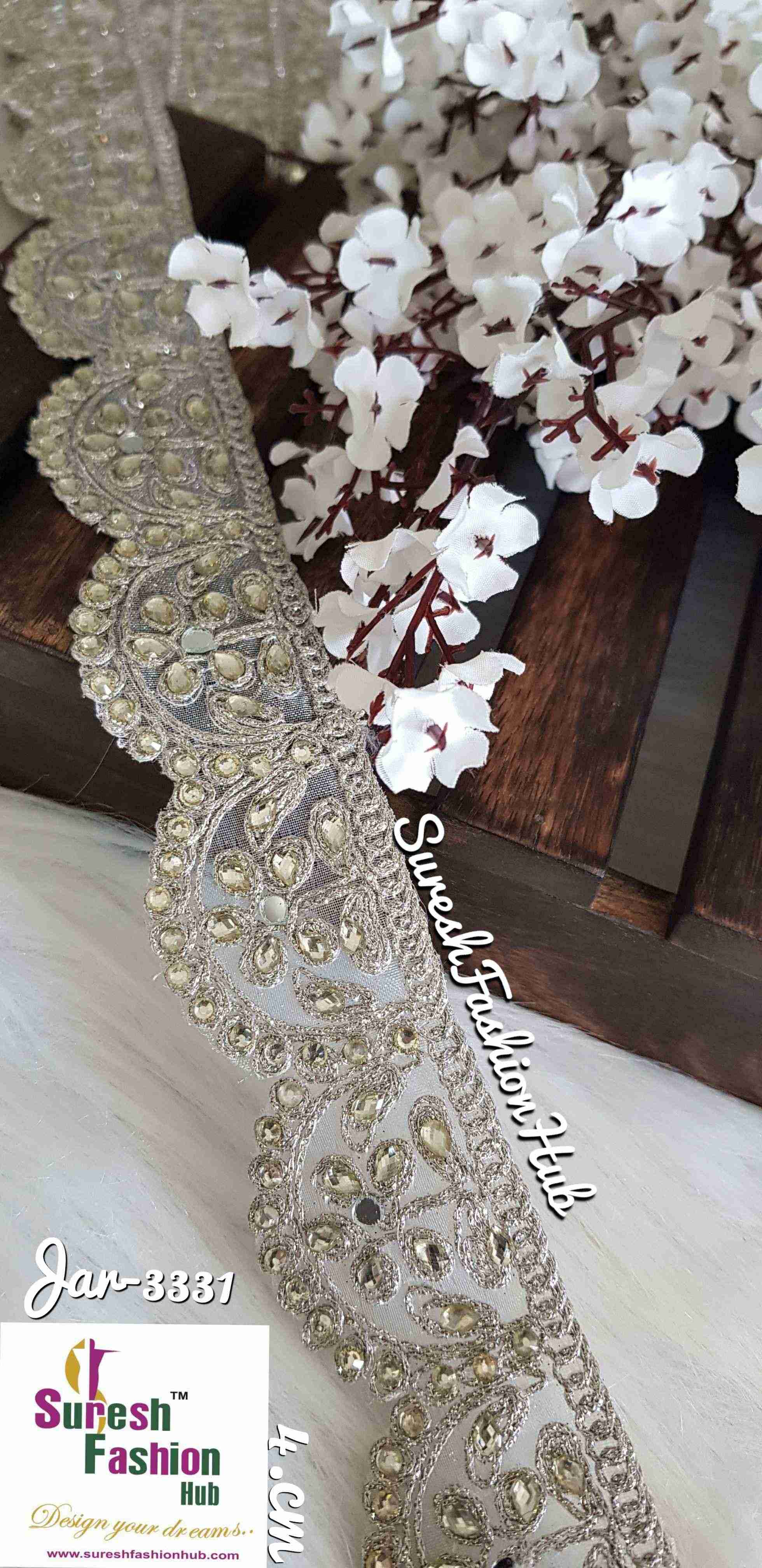 Silver Domes Embellished Trim