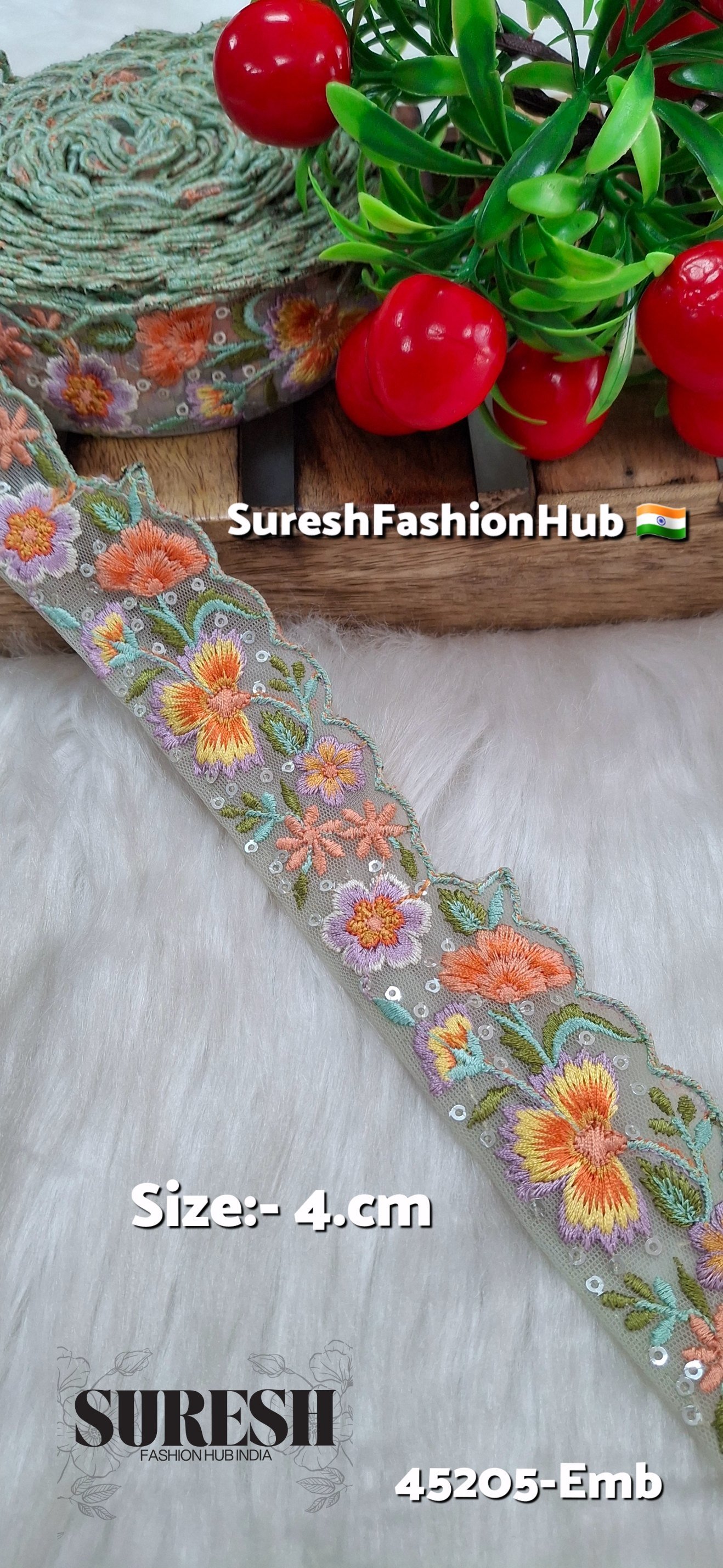 Pista Garden Scallop Embroidery Lace