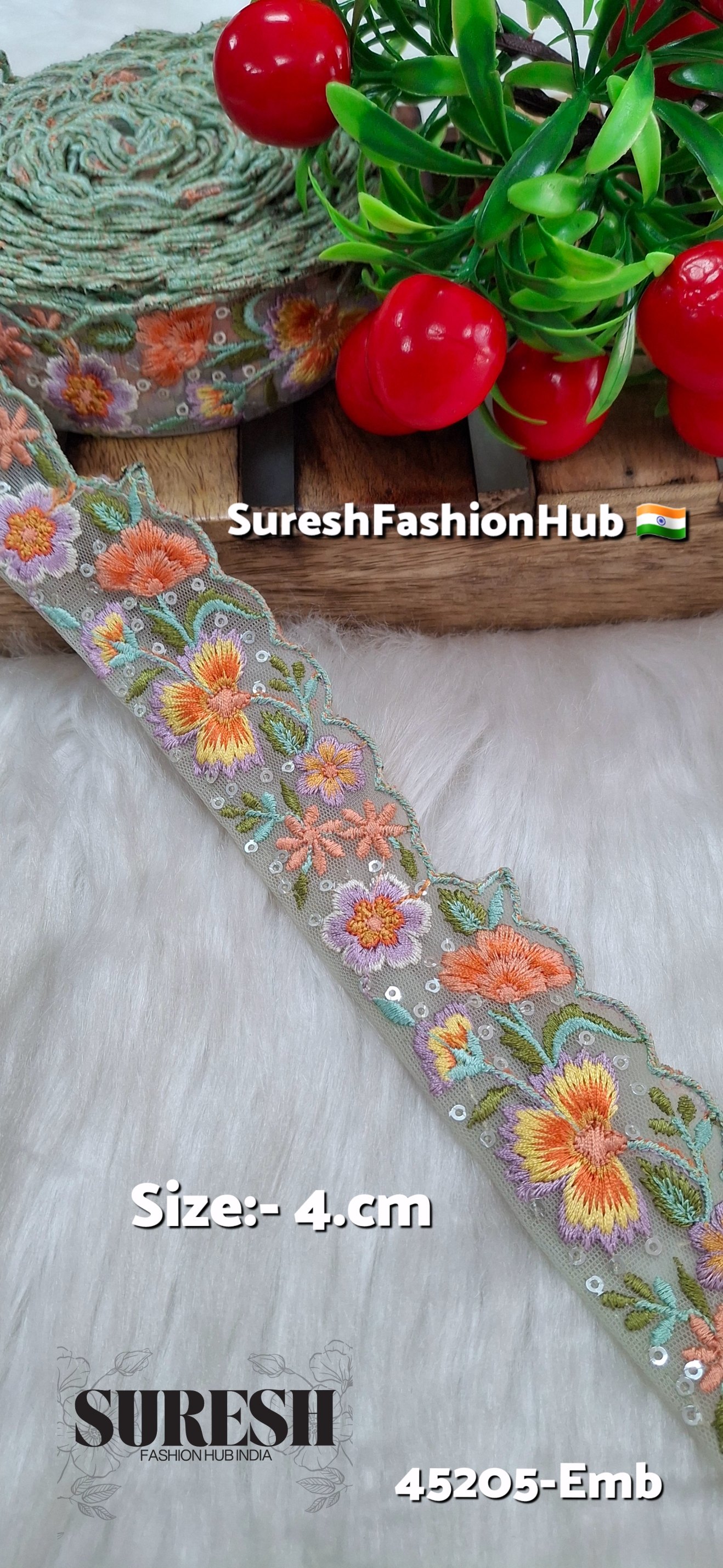 Pista Garden Scallop Embroidery Lace