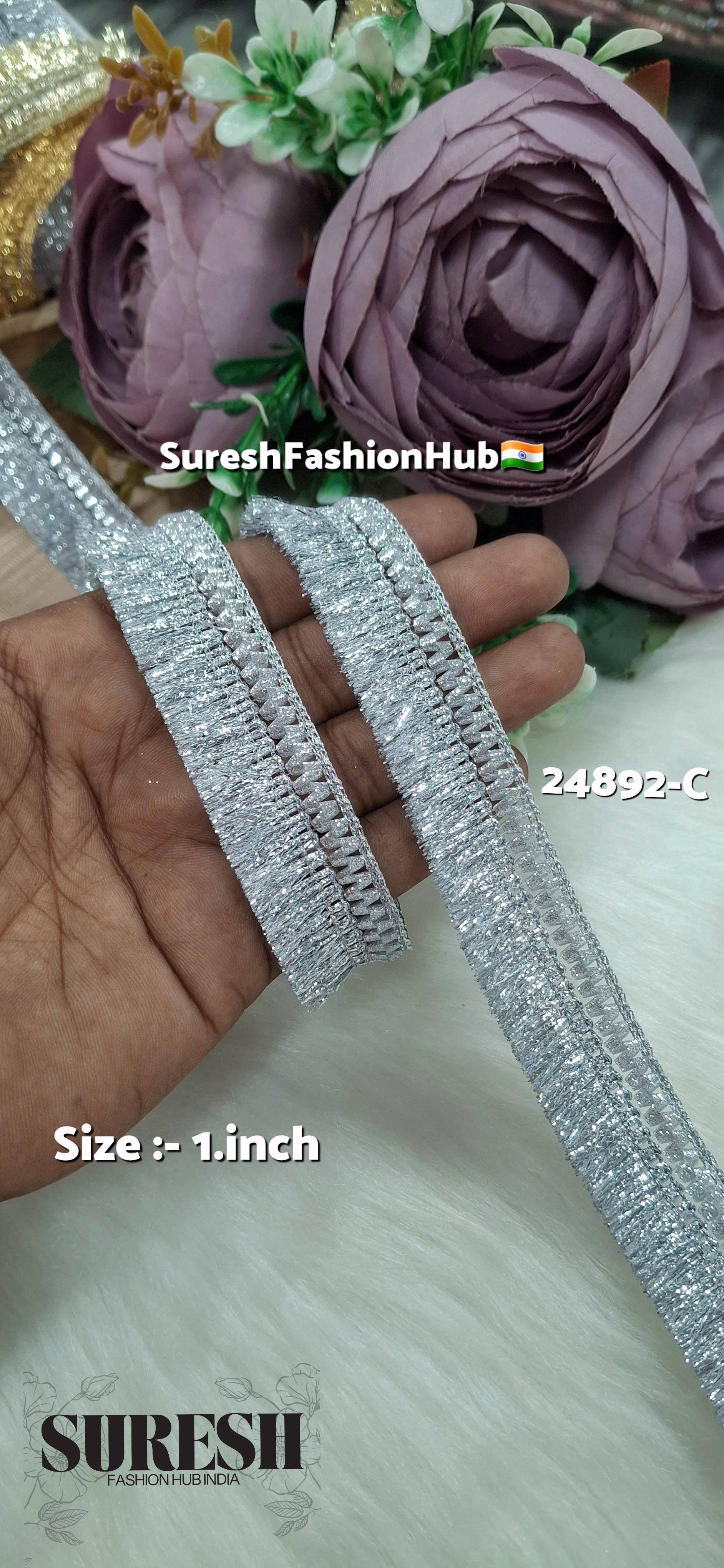 Silver Badla Jhalar Lace