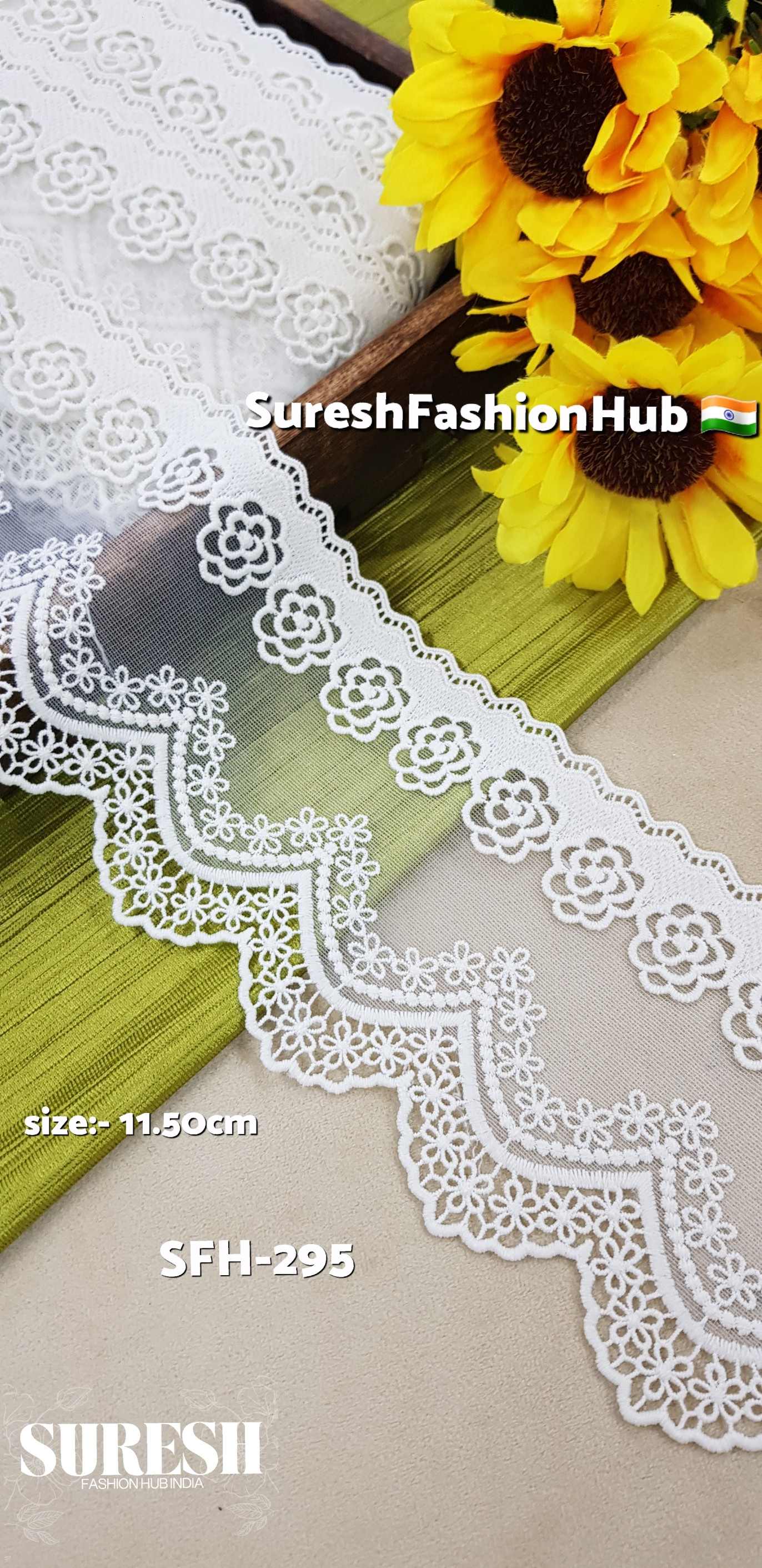 Dainty Blossom Dual Scallop Lace – Cream SFH-295