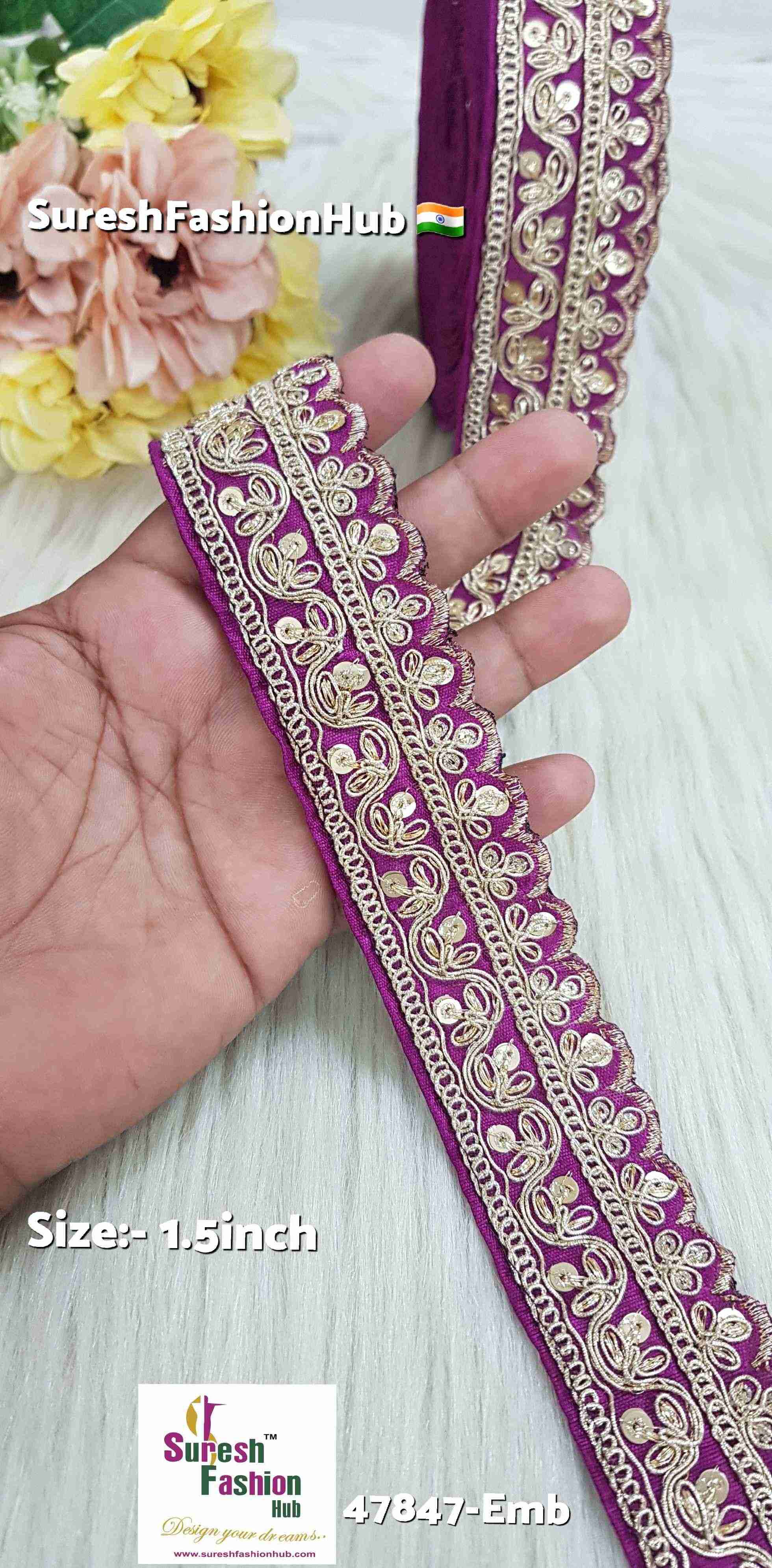 Wine Pearl Dori Sequence Lace