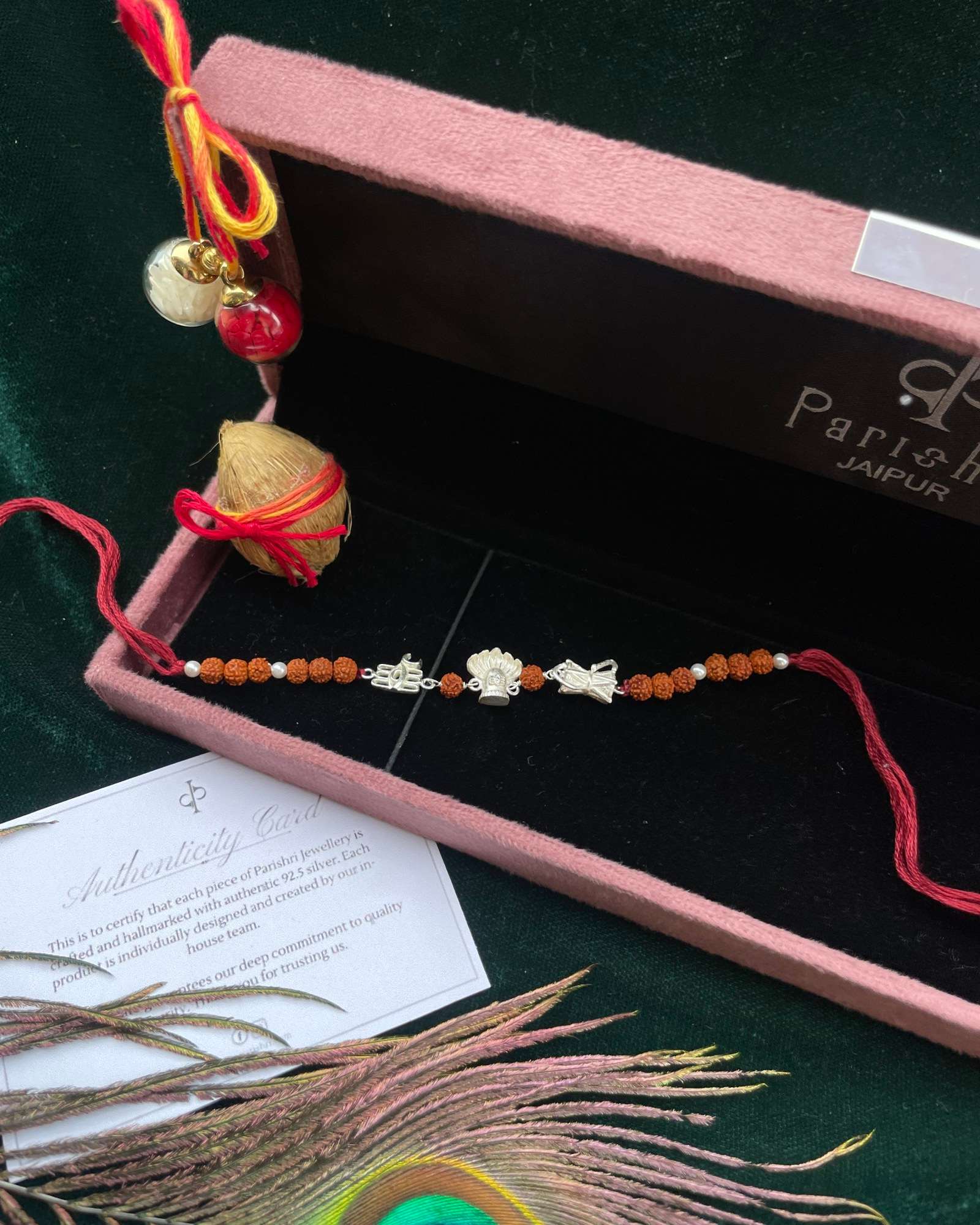 Jai Jai Shiv Shankar Rakhi in Silver