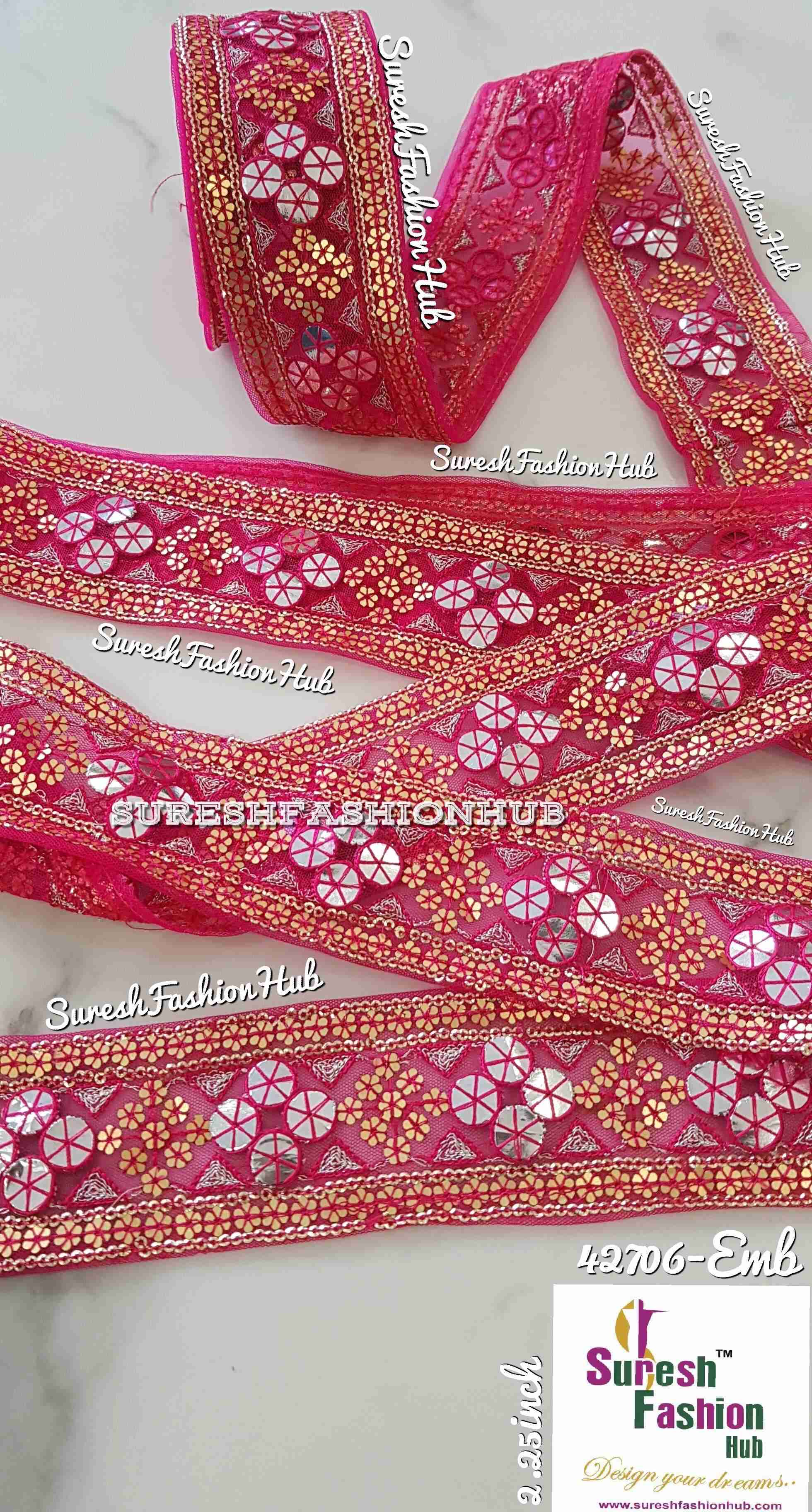 Hot Pink U-Edging Designer Trim