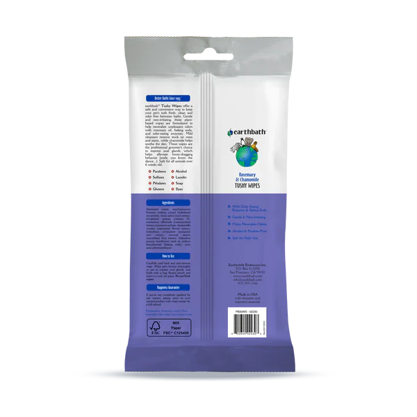 EarthBath Tushy Wipes for Dogs and Cats